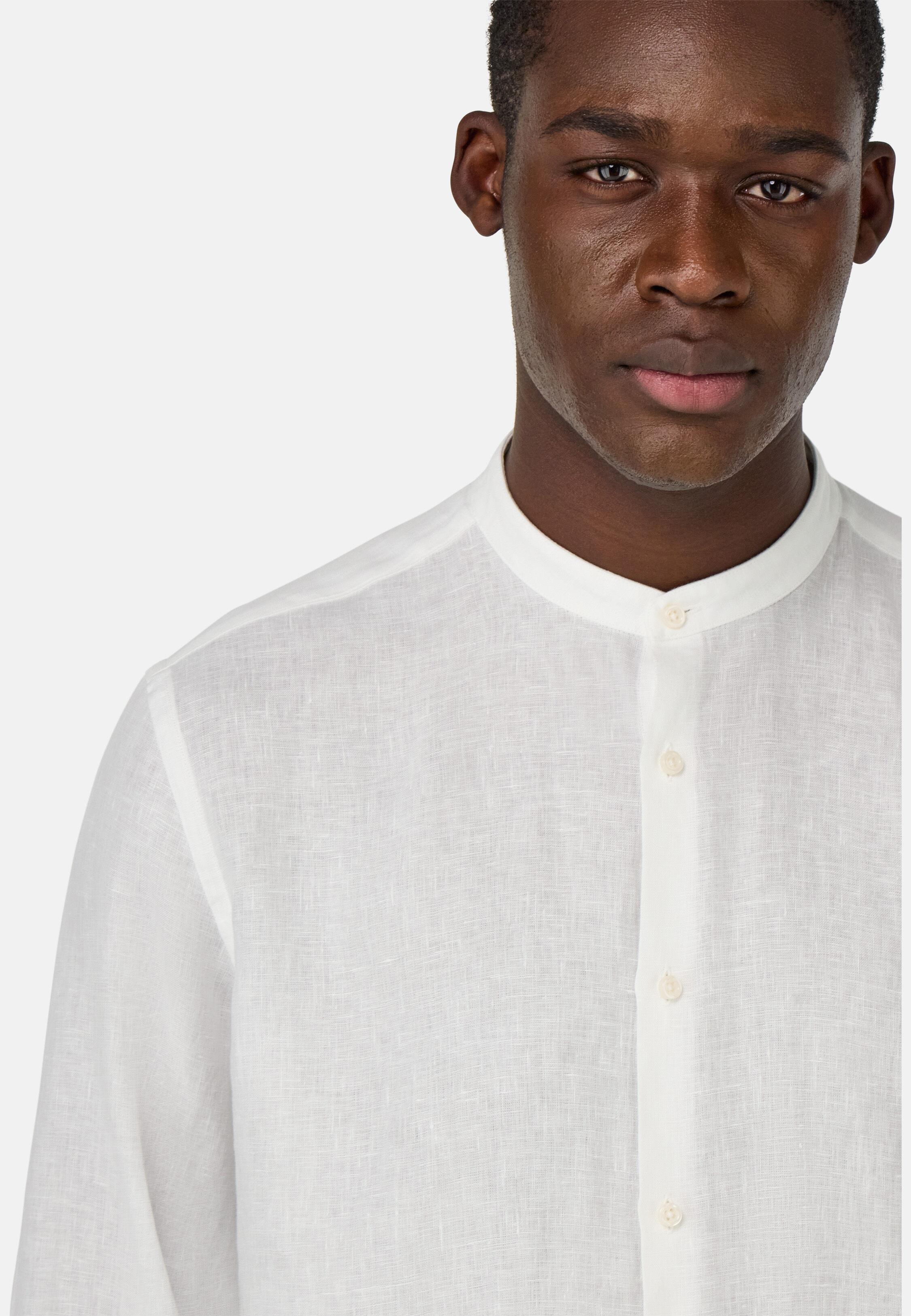 Shirt in Regular Fit Linen, White, White, large image number 5