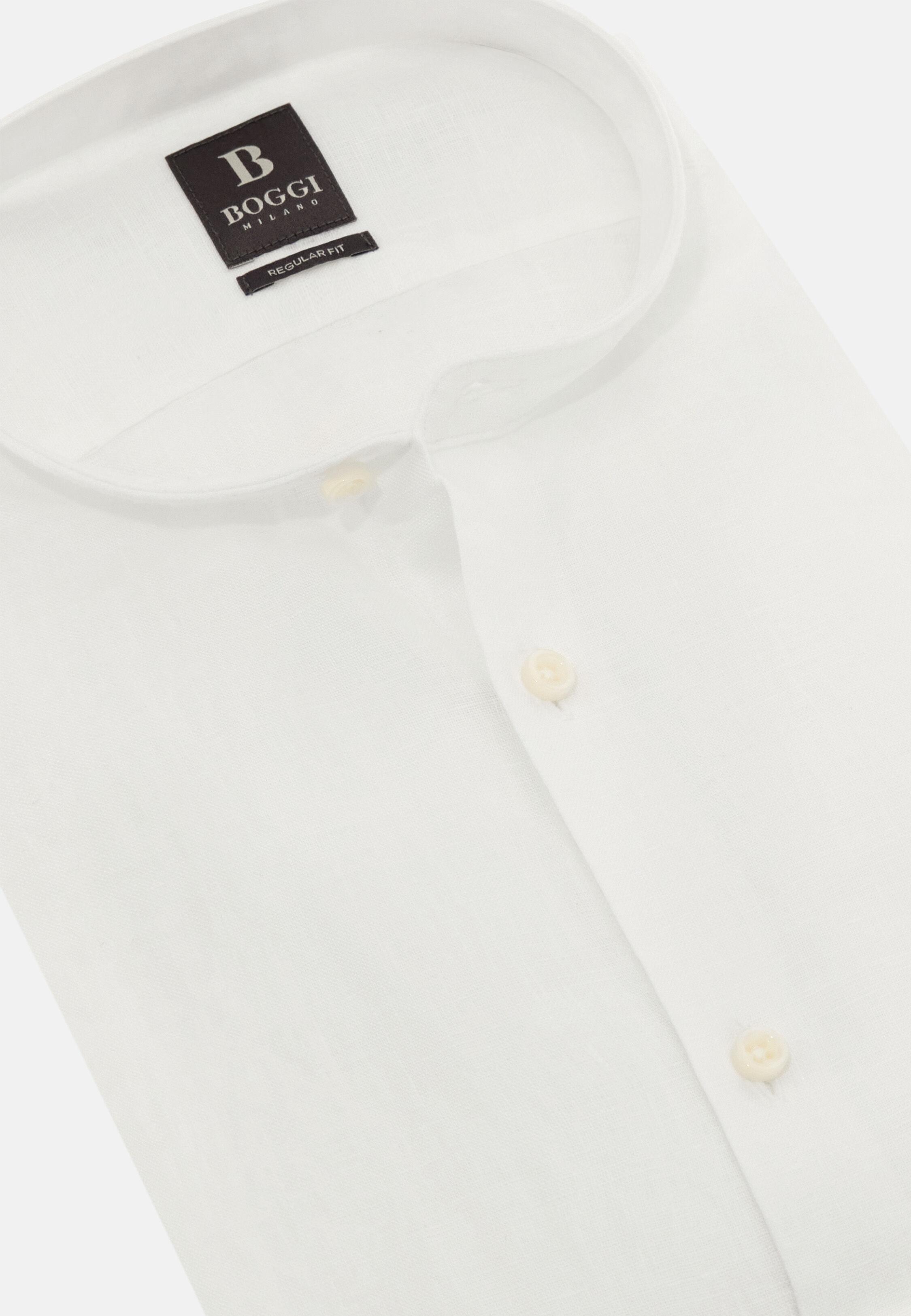 Shirt in Regular Fit Linen, White, White, large image number 7