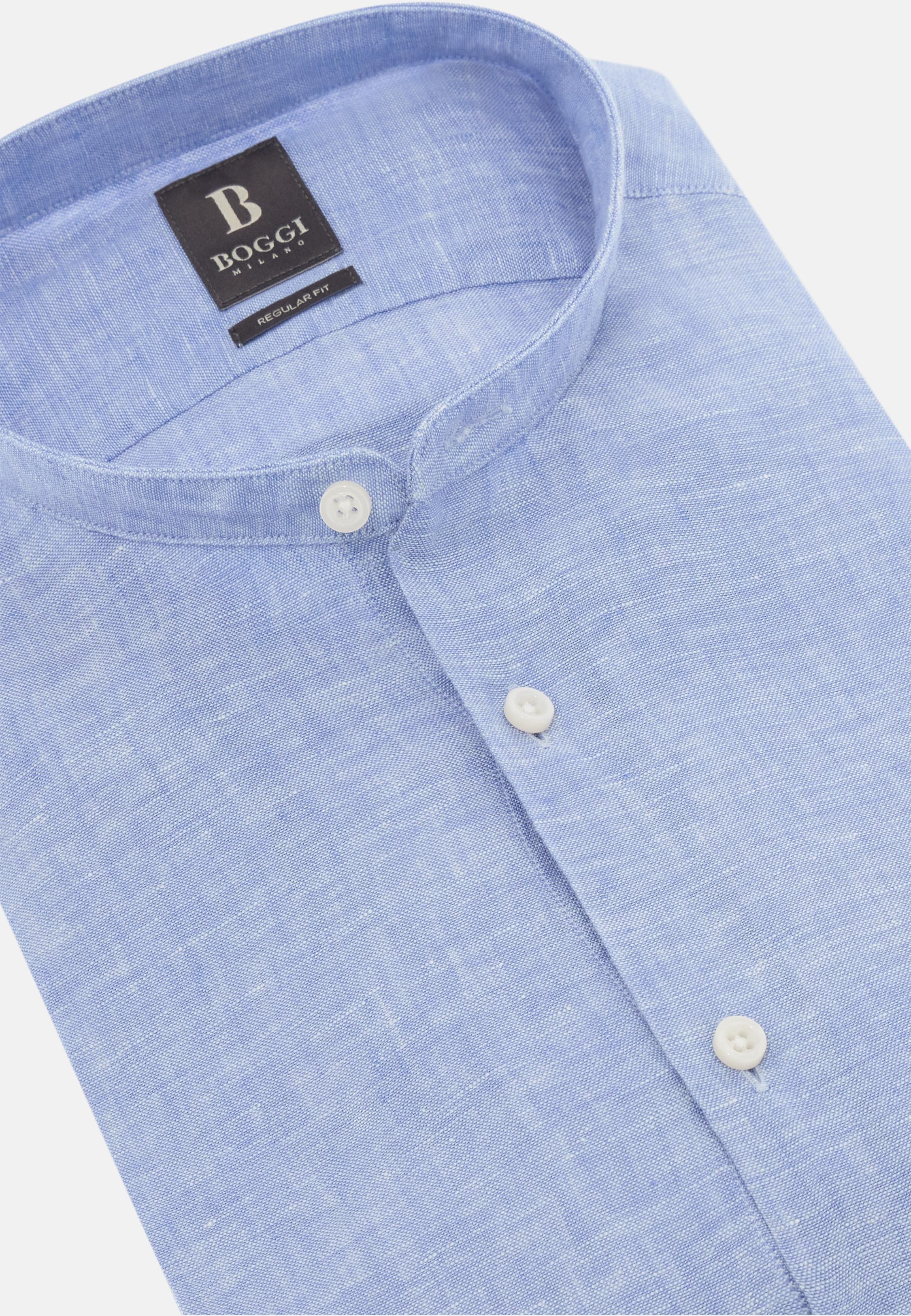 Shirt in Regular Fit Linen, Light Blue, Light Blue, large image number 11