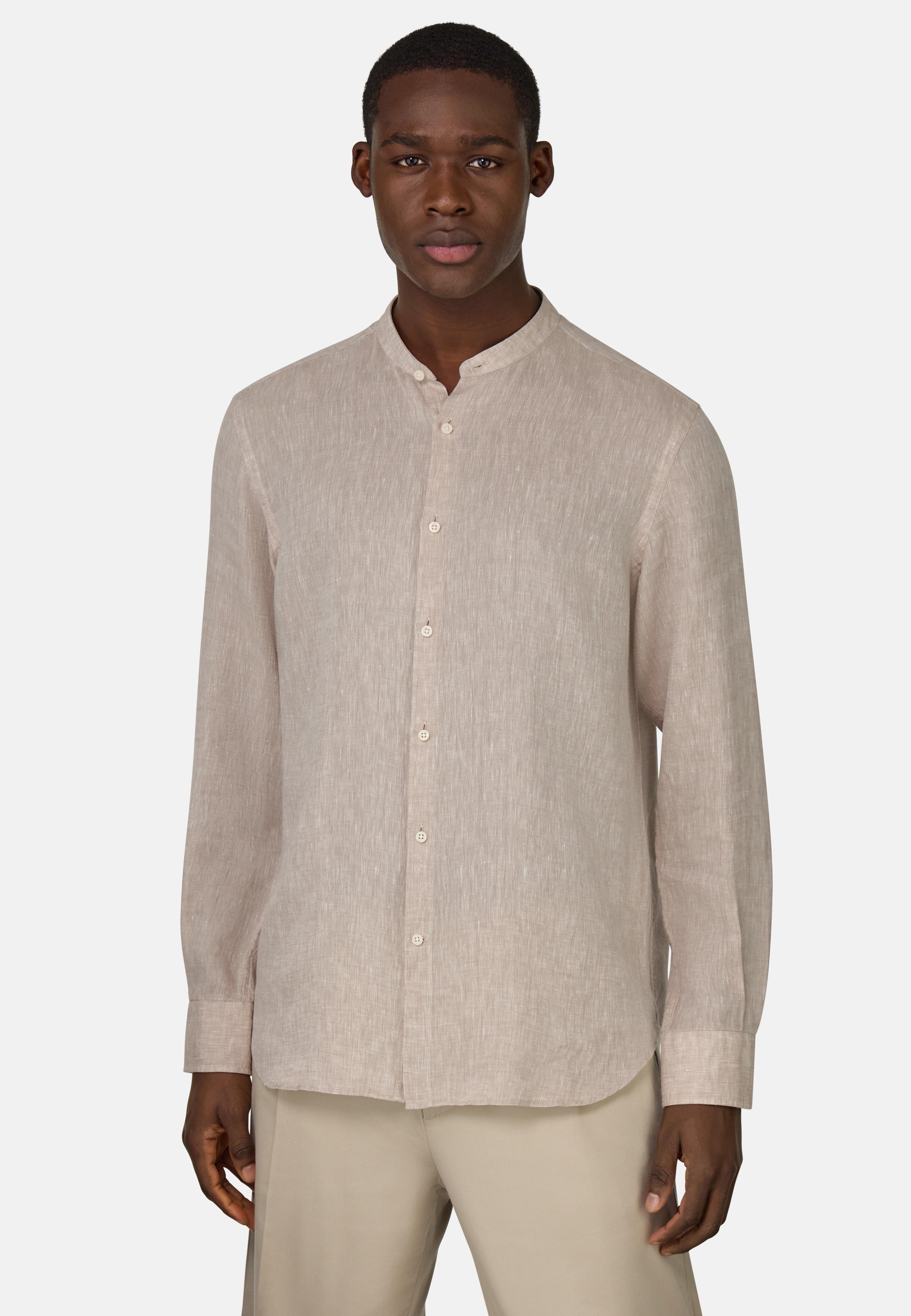 Regular Fit Linen Shirt Brown, , large image number 0