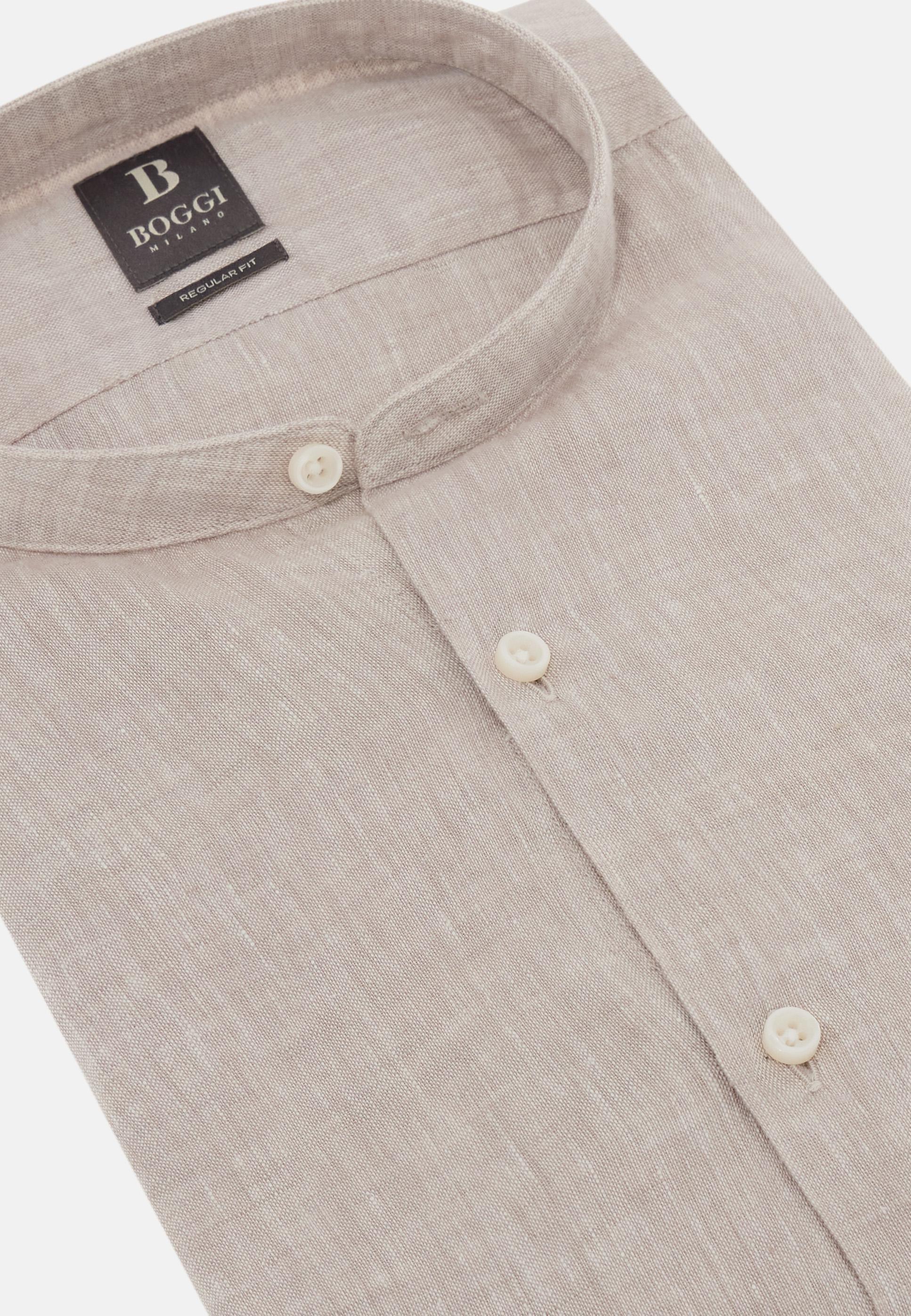 Regular Fit Linen Shirt Brown, Taupe, large image number 8