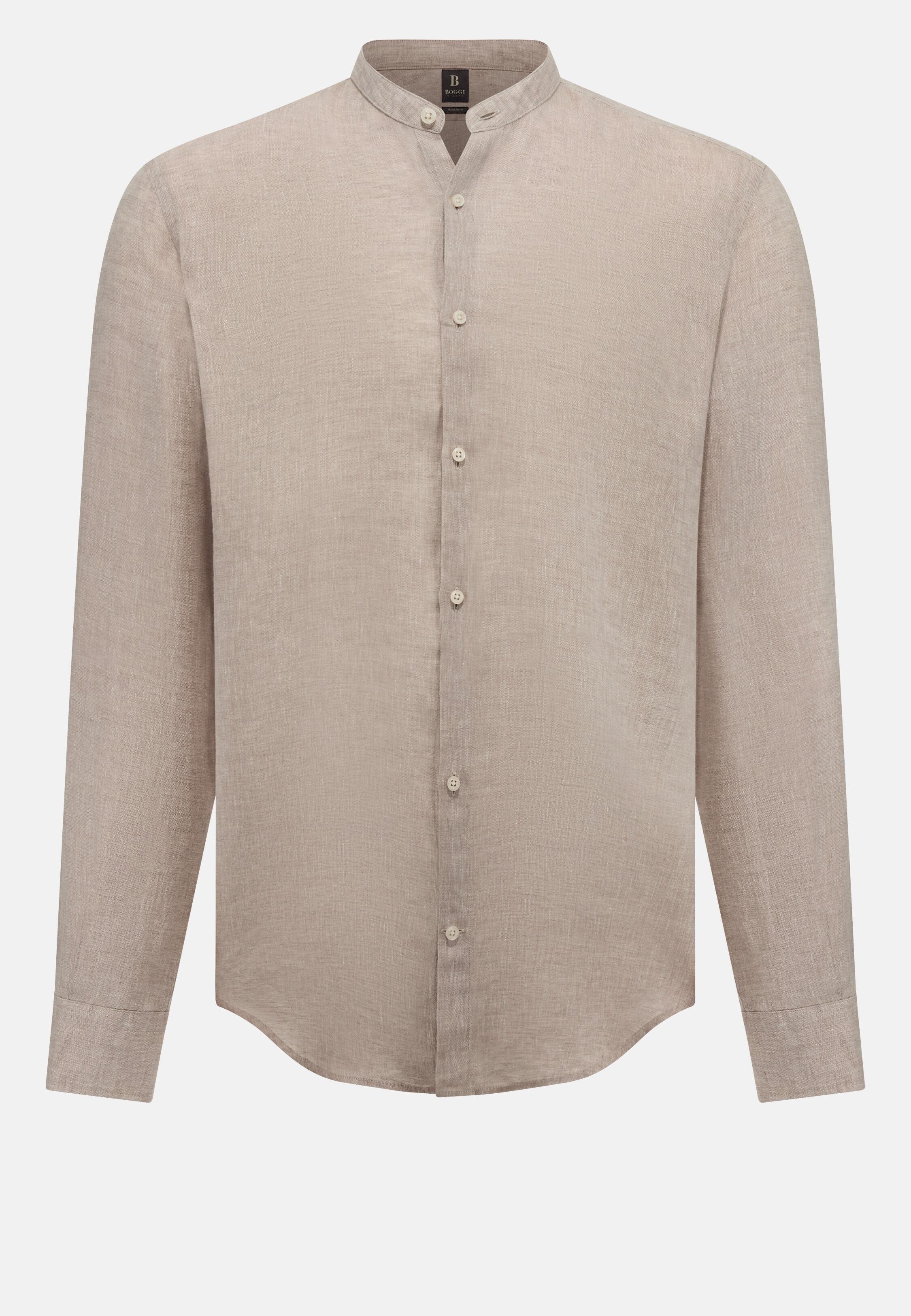 Regular Fit Linen Shirt Brown, Taupe, large image number 9