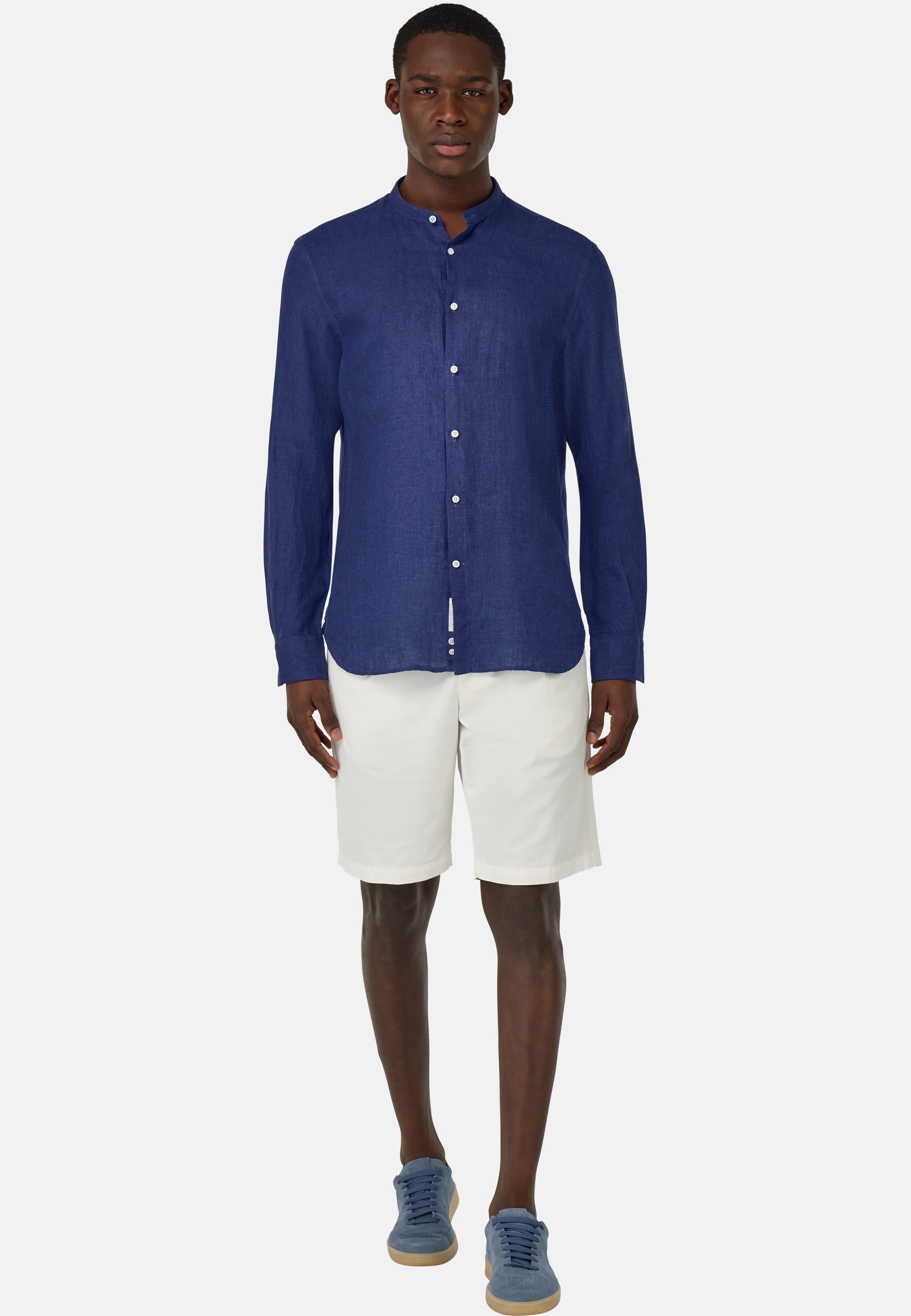 Regular Fit Linen Shirt Navy, , large image number 3