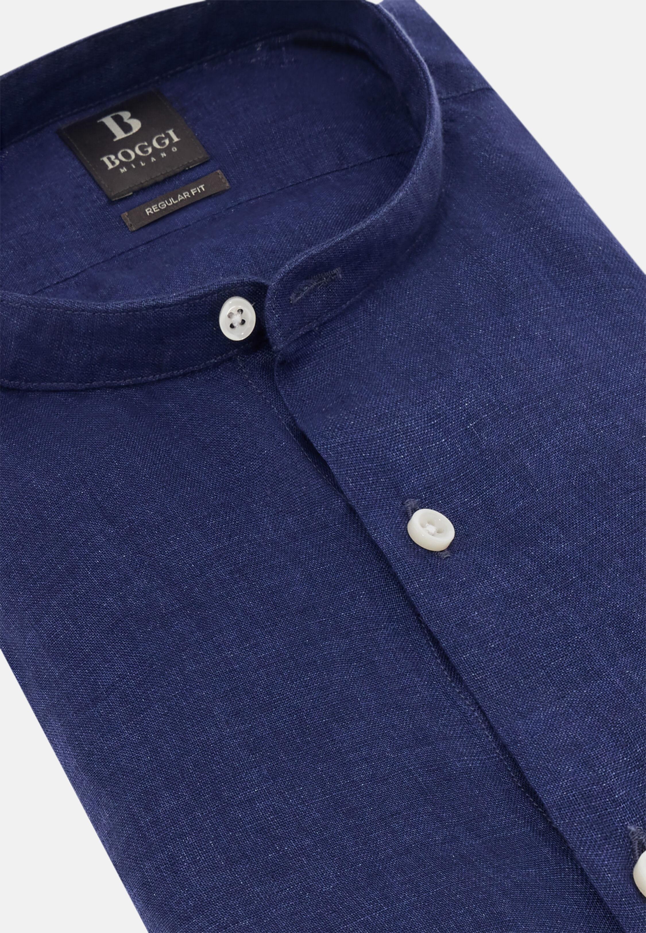 Regular Fit Linen Shirt Navy, Navy blue, large image number 7