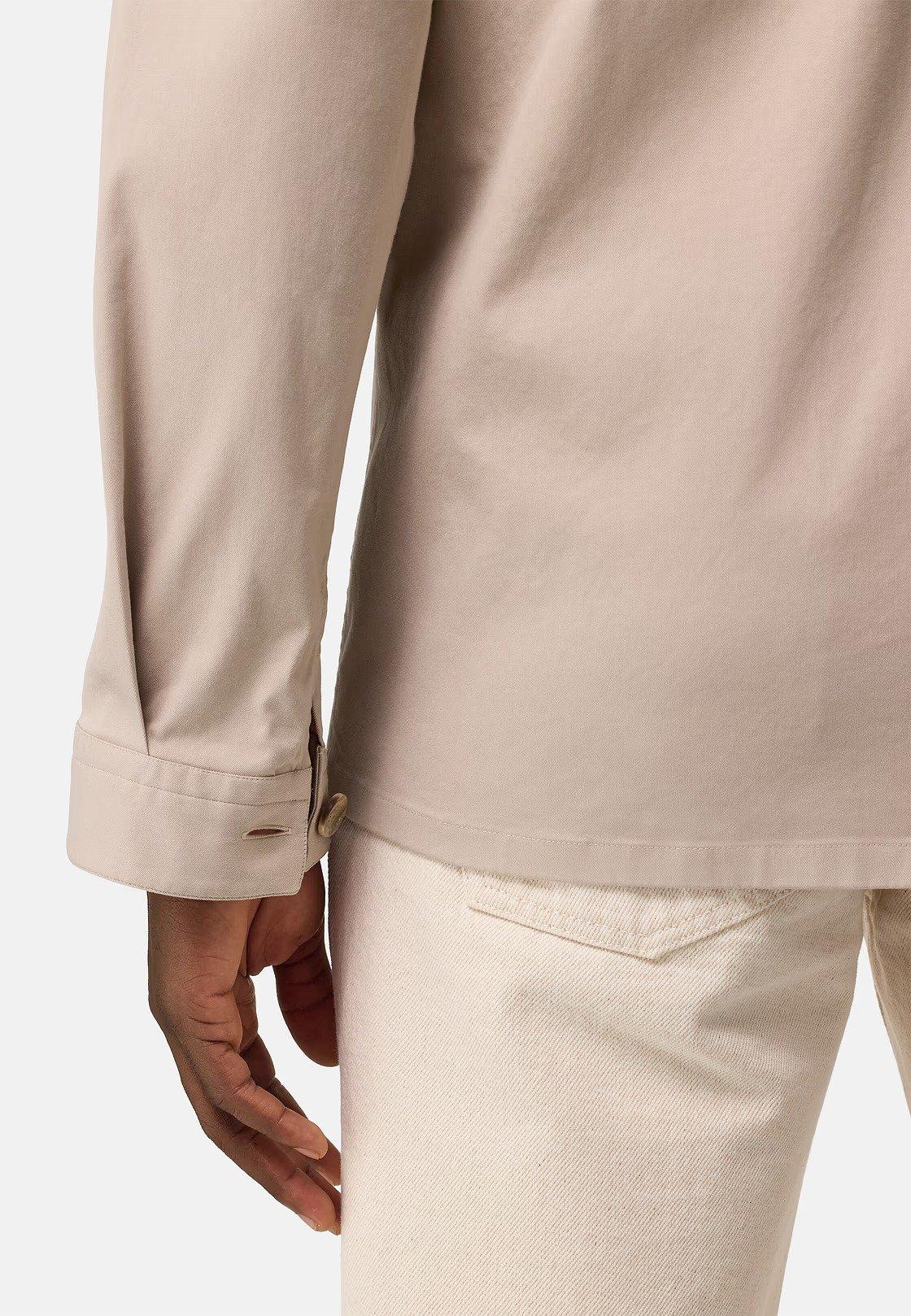 Beige Plain Overshirt Regular, , large image number 3