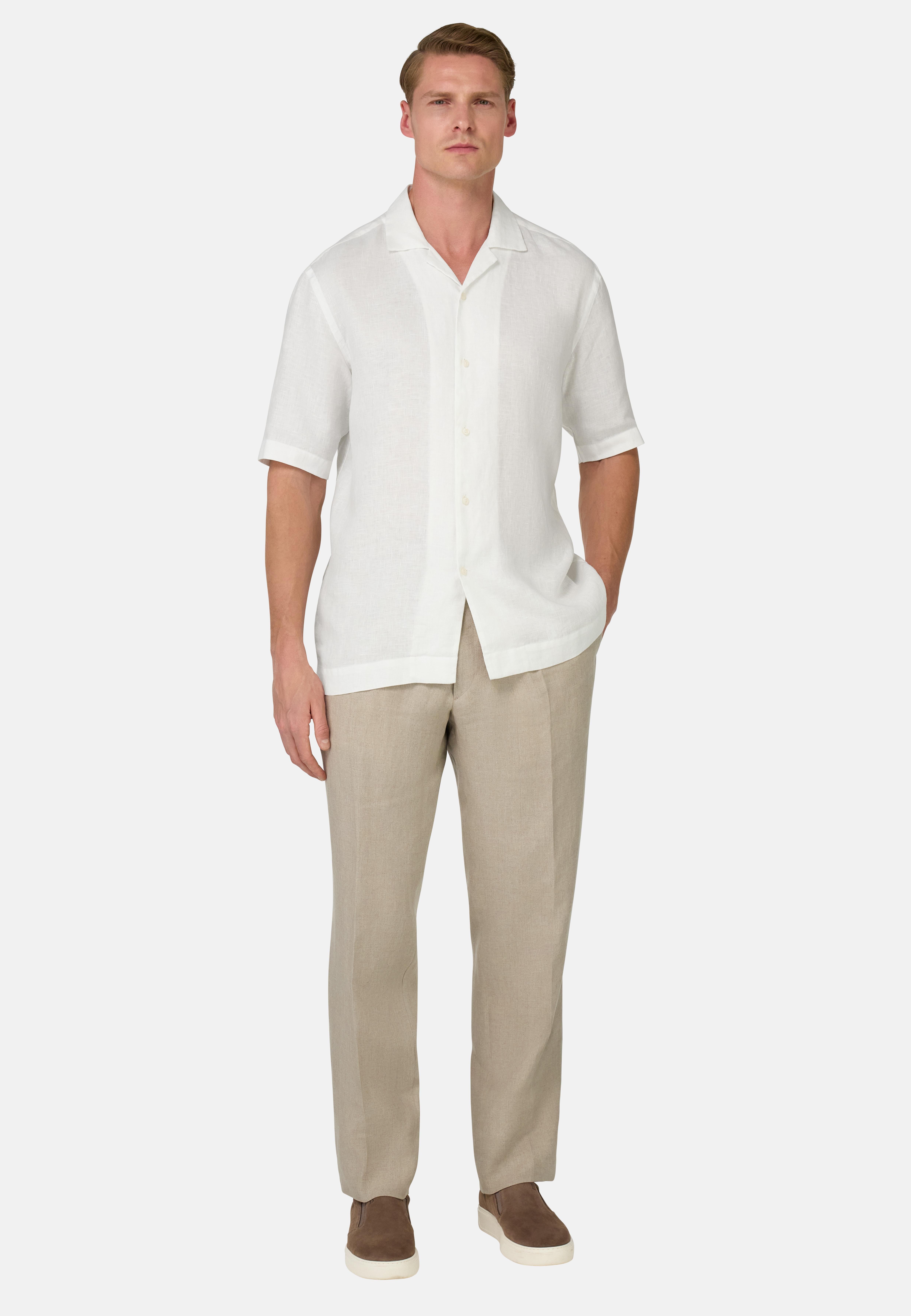 Regular Fit Linen Shirt White, White, large image number 0