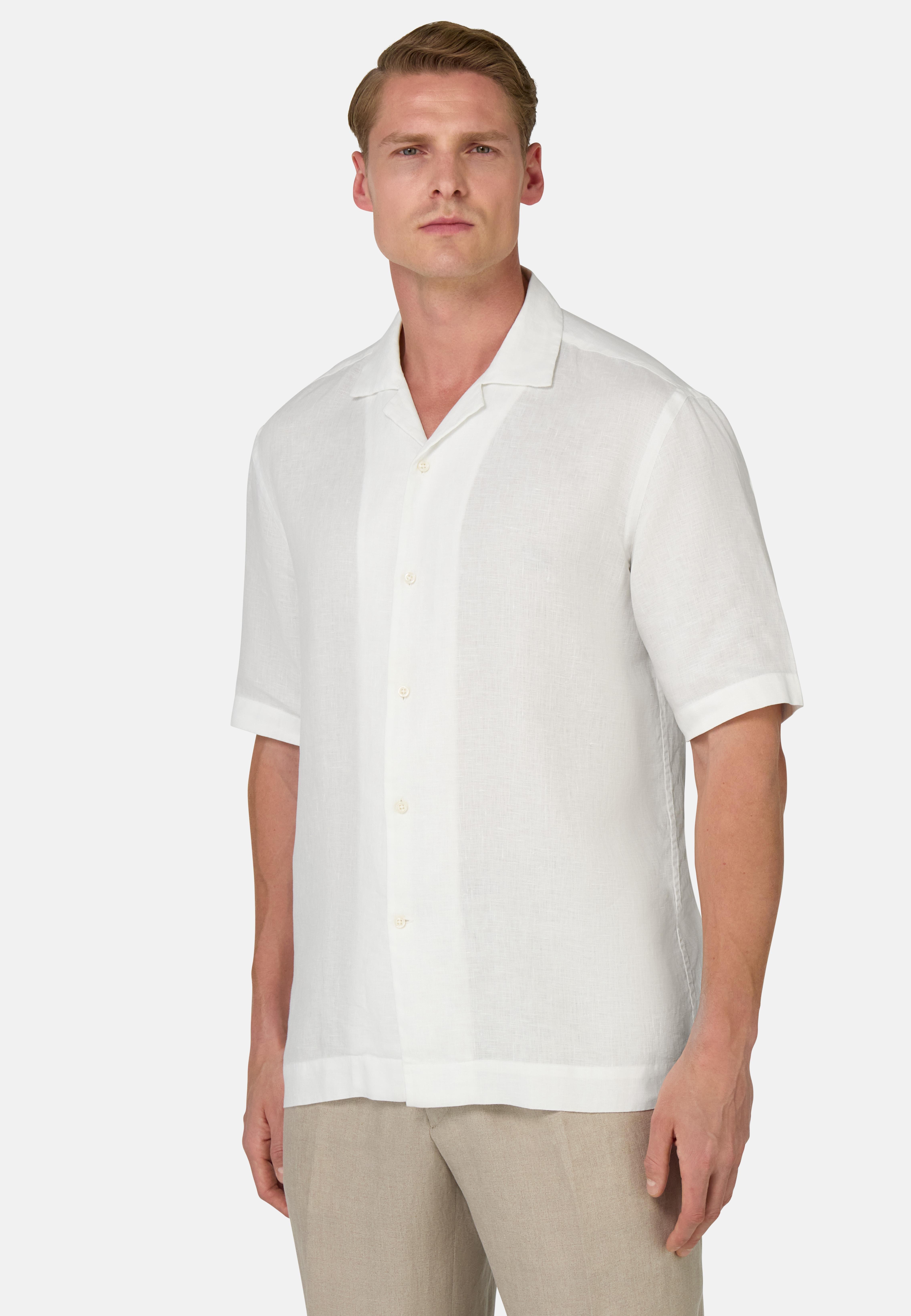 Regular Fit Linen Shirt White, White, large image number 1