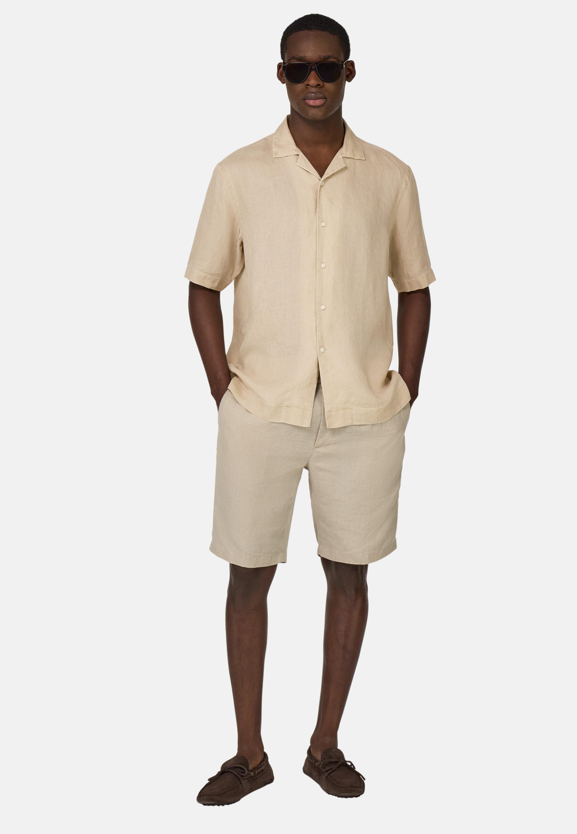 Regular Fit Linen Shirt Beige, , large image number 0