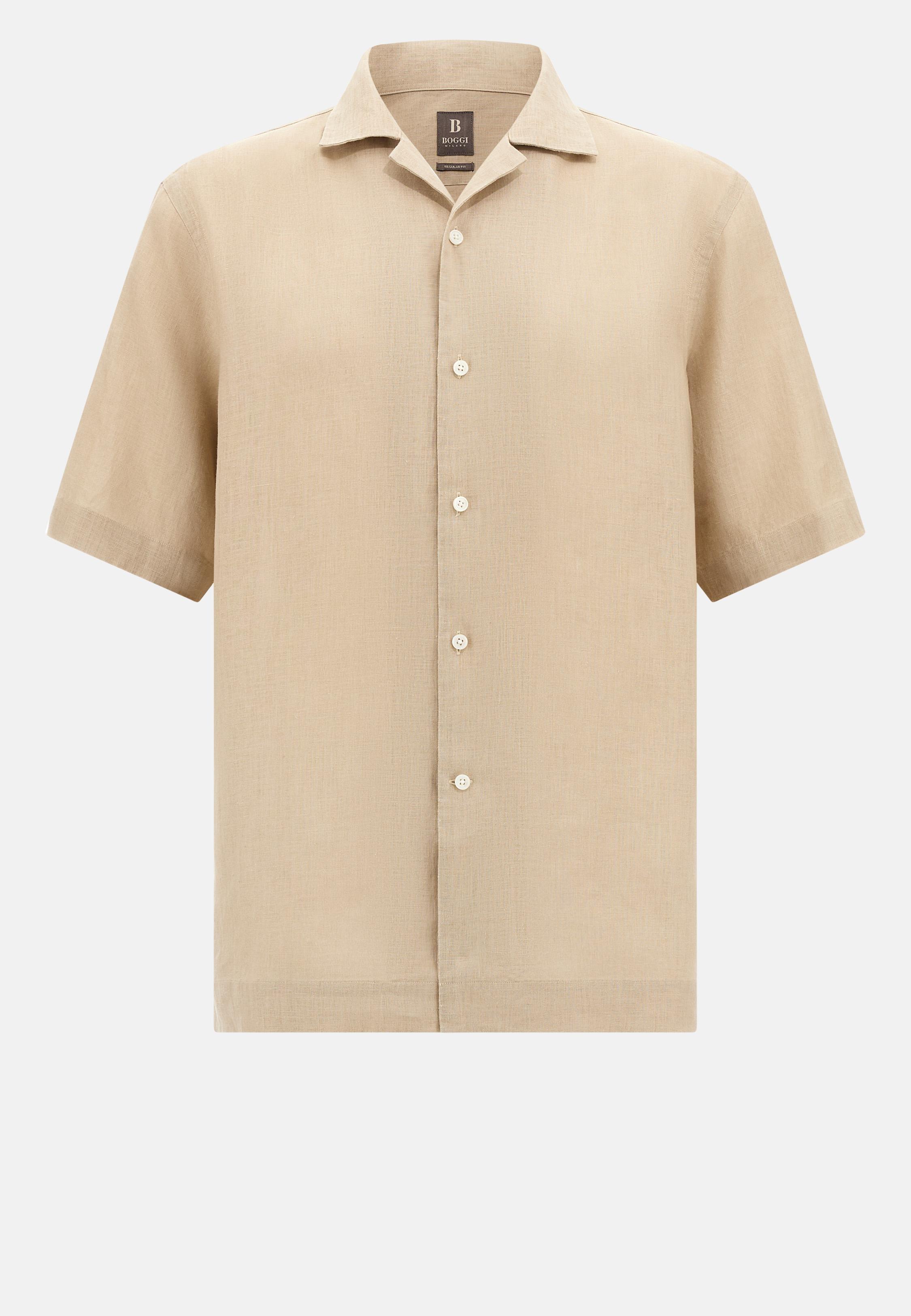 Regular Fit Linen Shirt Beige, , large image number 4