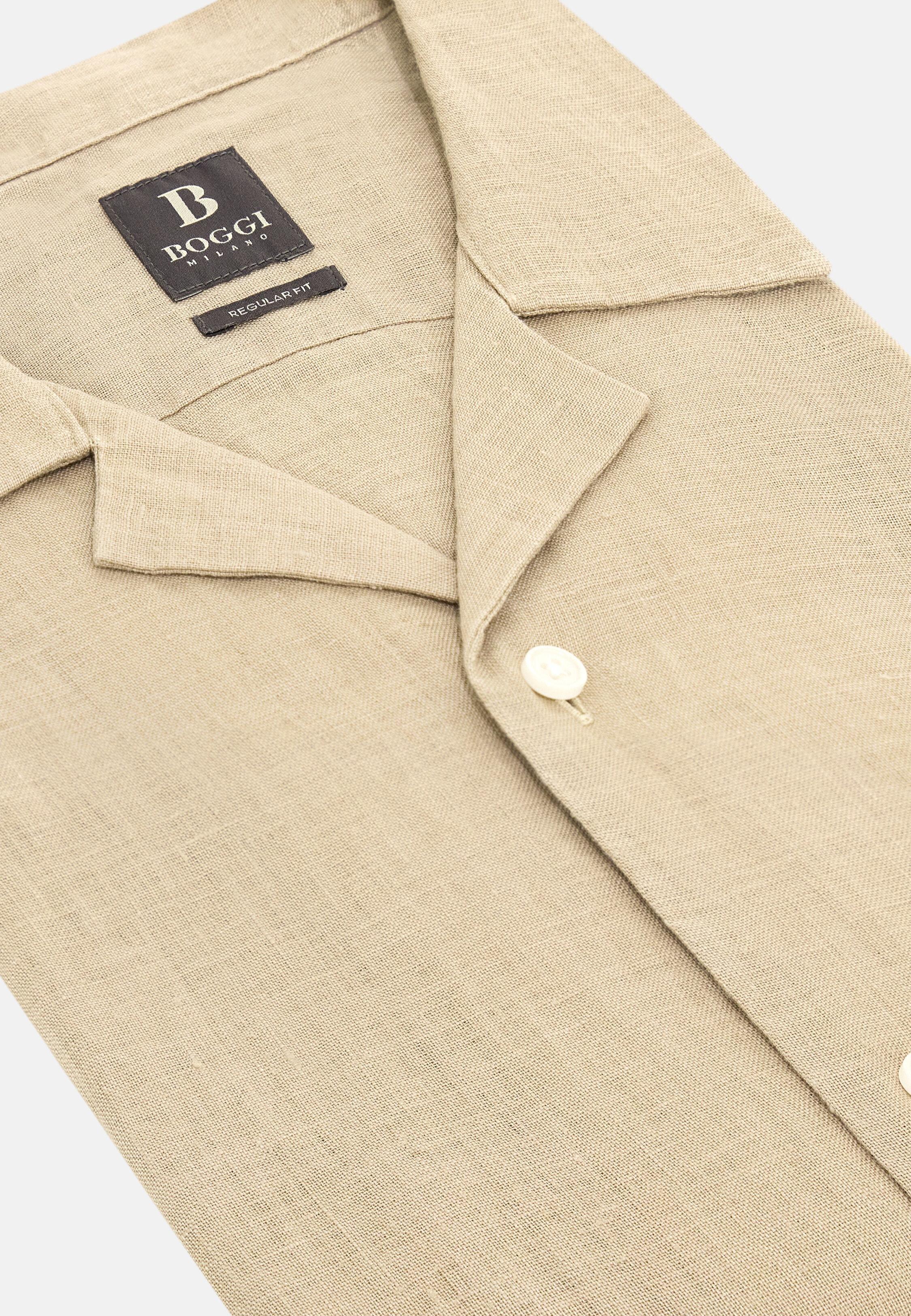 Regular Fit Linen Shirt Beige, Beige, large image number 7