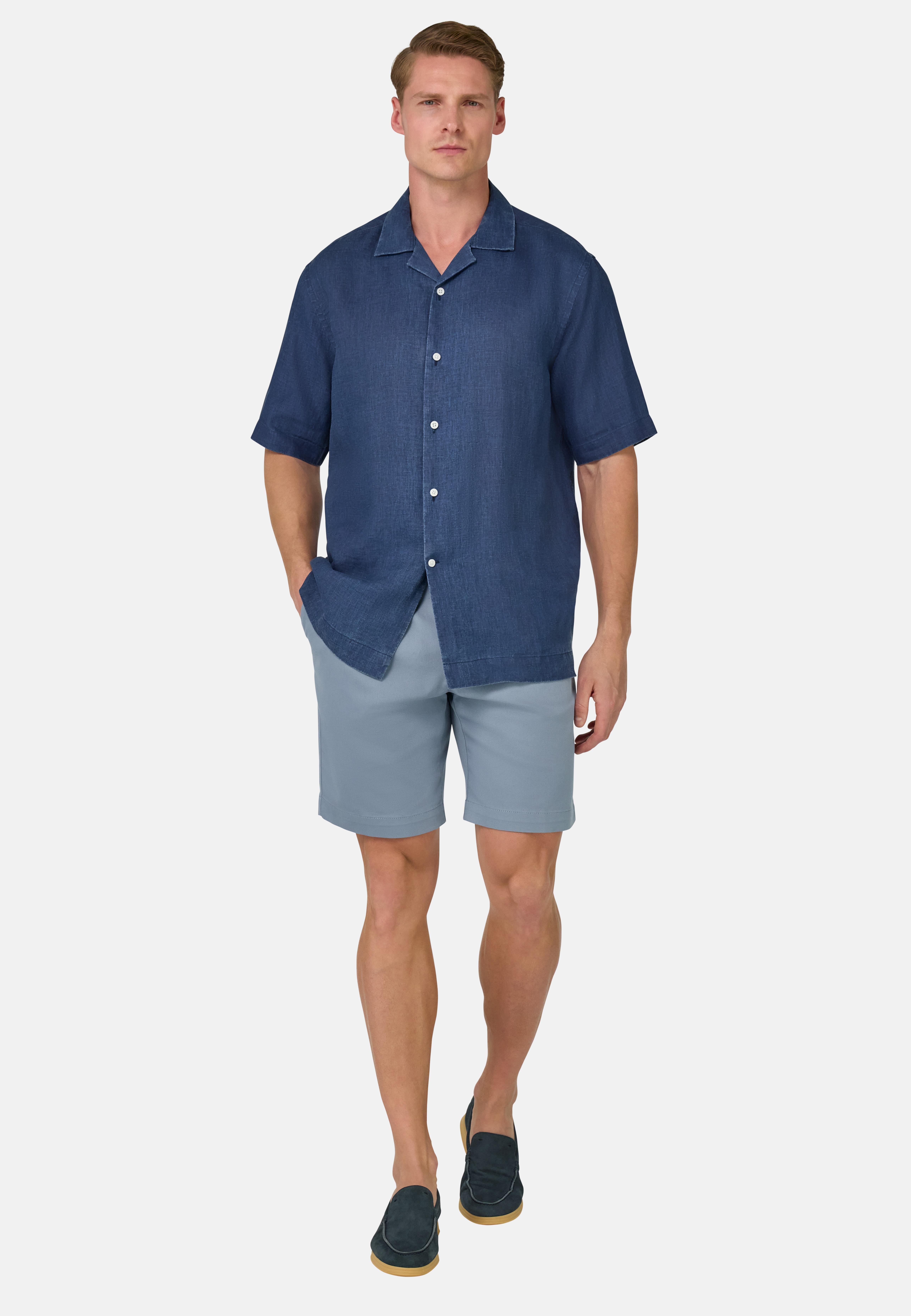 Regular Fit Linen Shirt Navy, , large image number 2