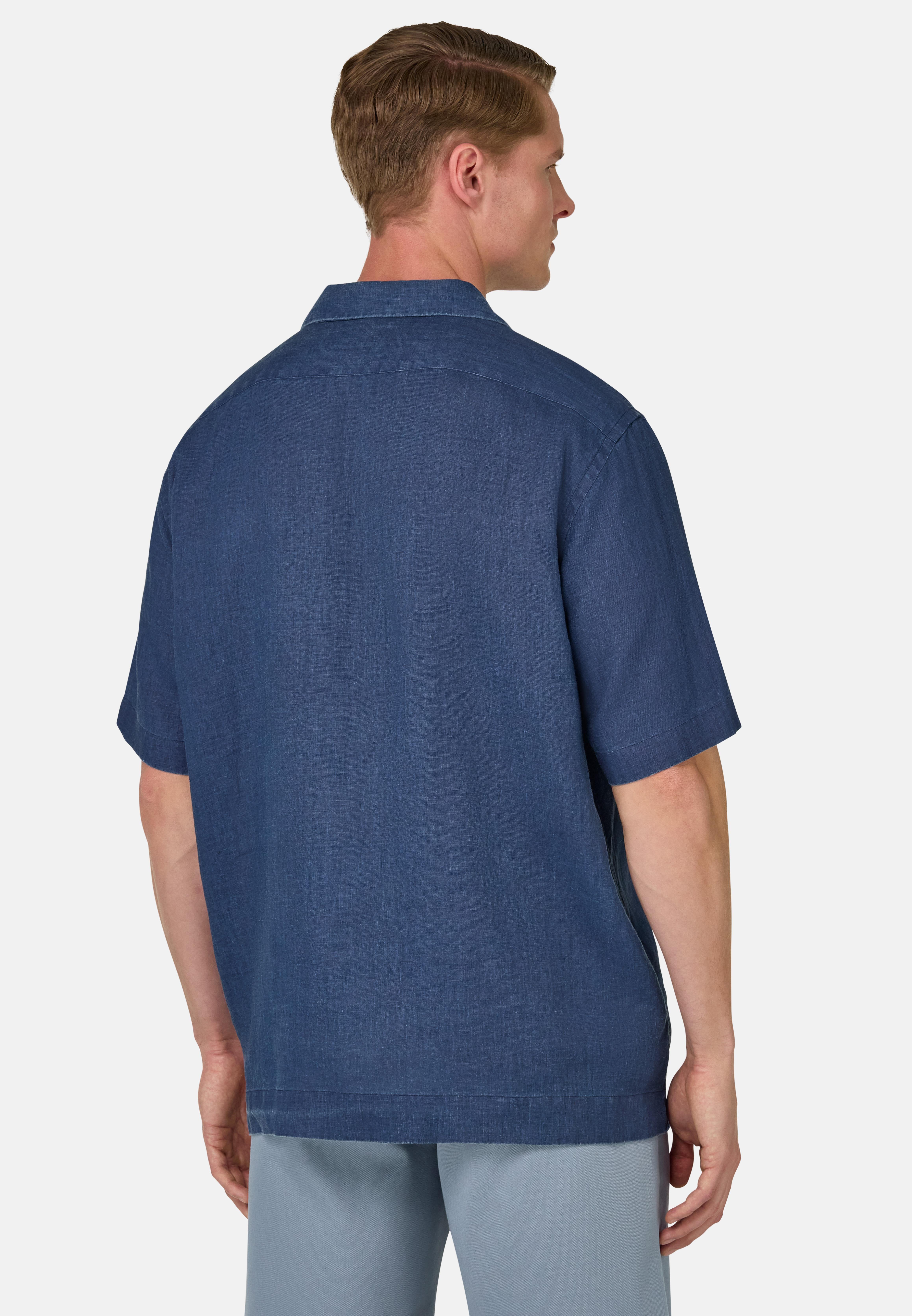 Regular Fit Linen Shirt Navy, , large image number 4