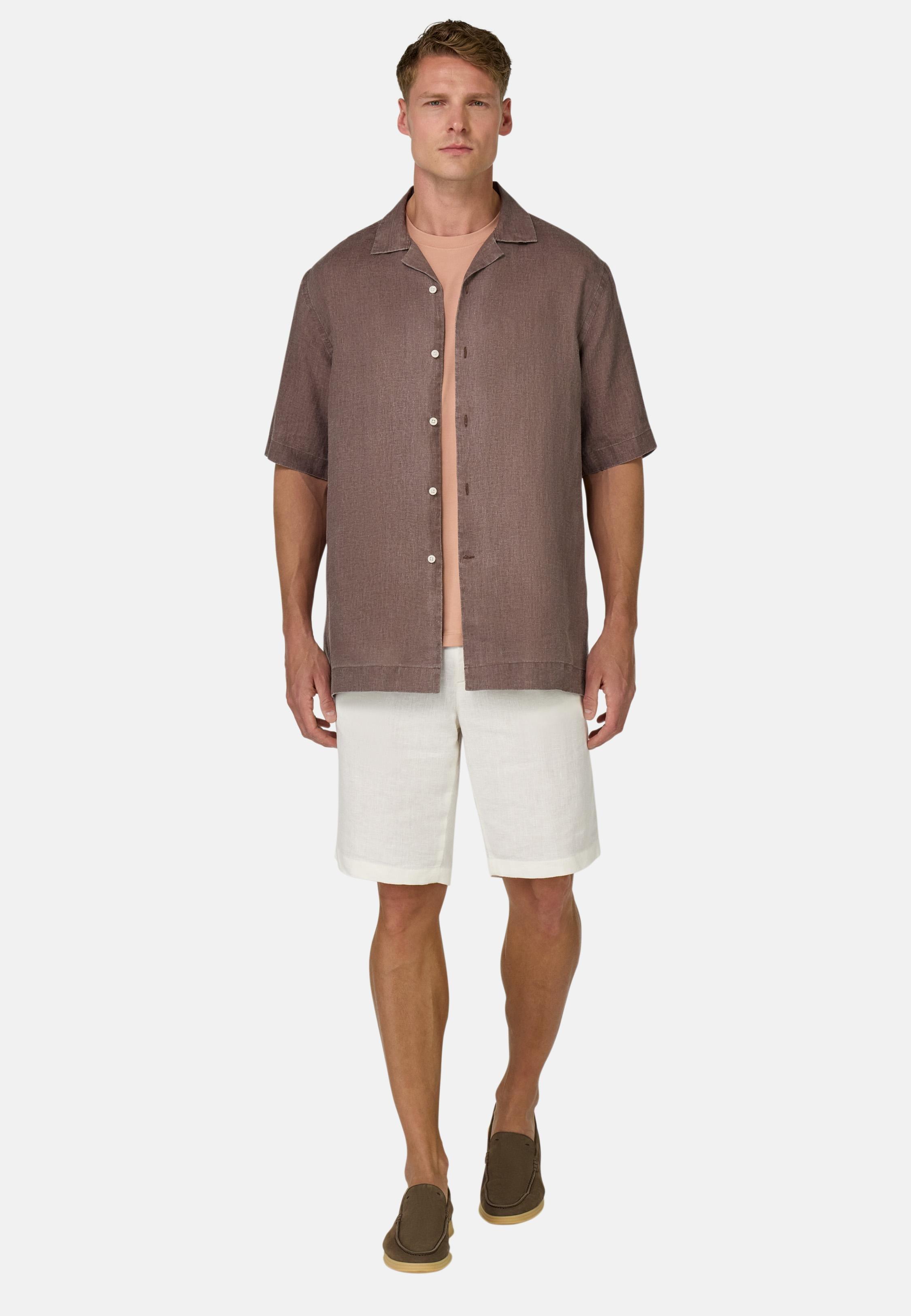 Regular Fit Linen Shirt Brown, , large image number 0