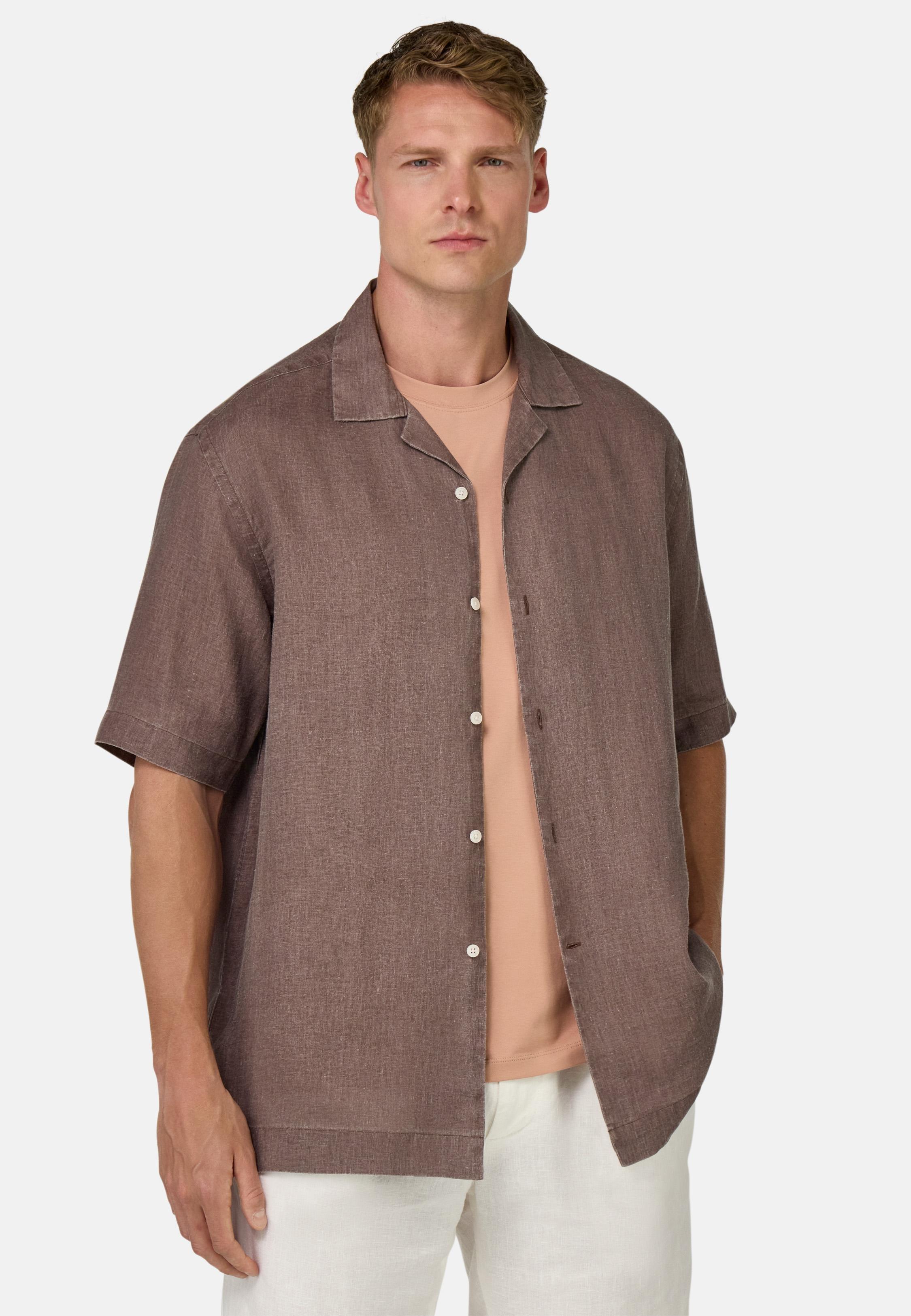 Regular Fit Linen Shirt Brown, , large image number 1