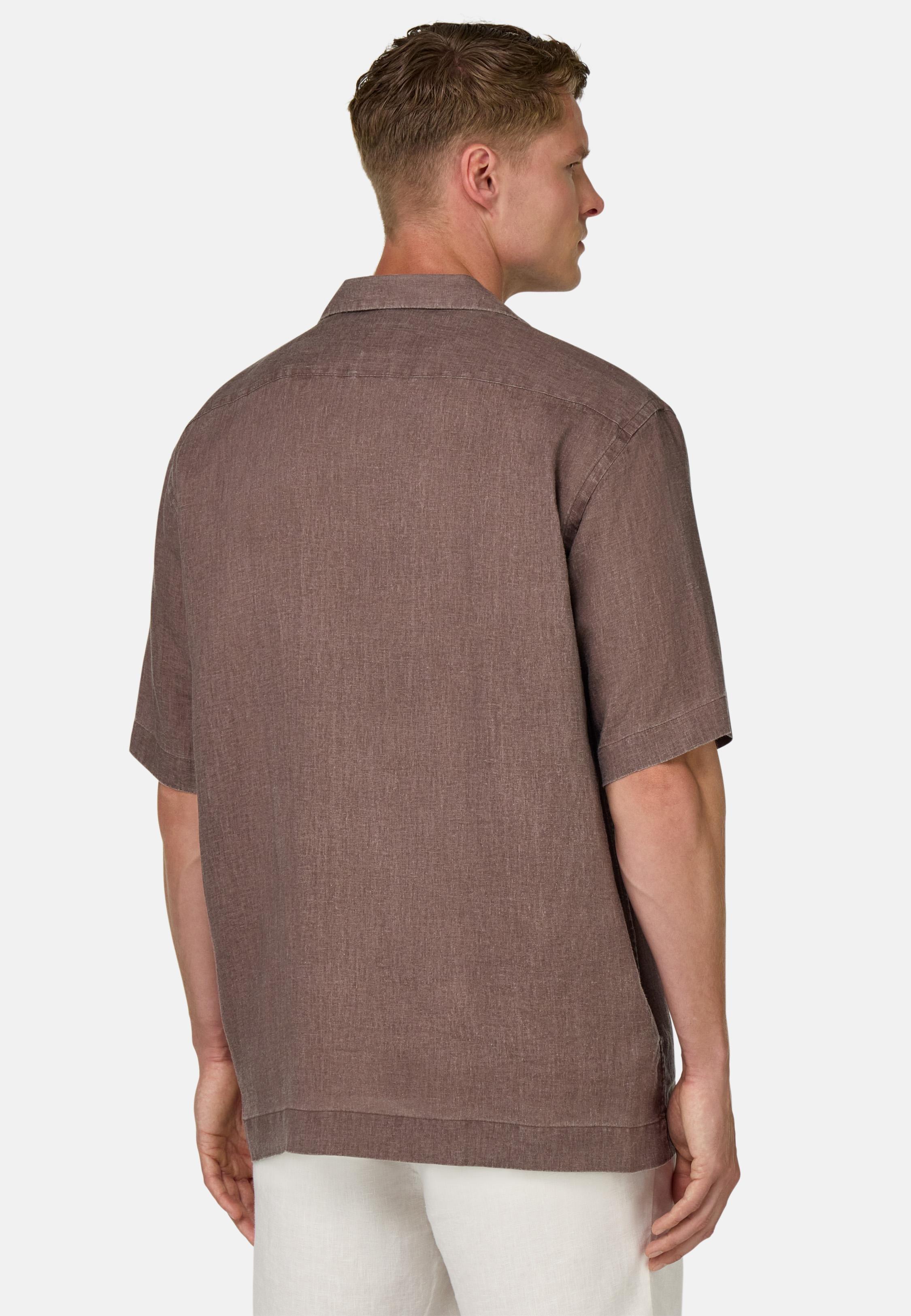 Regular Fit Linen Shirt Brown, , large image number 3
