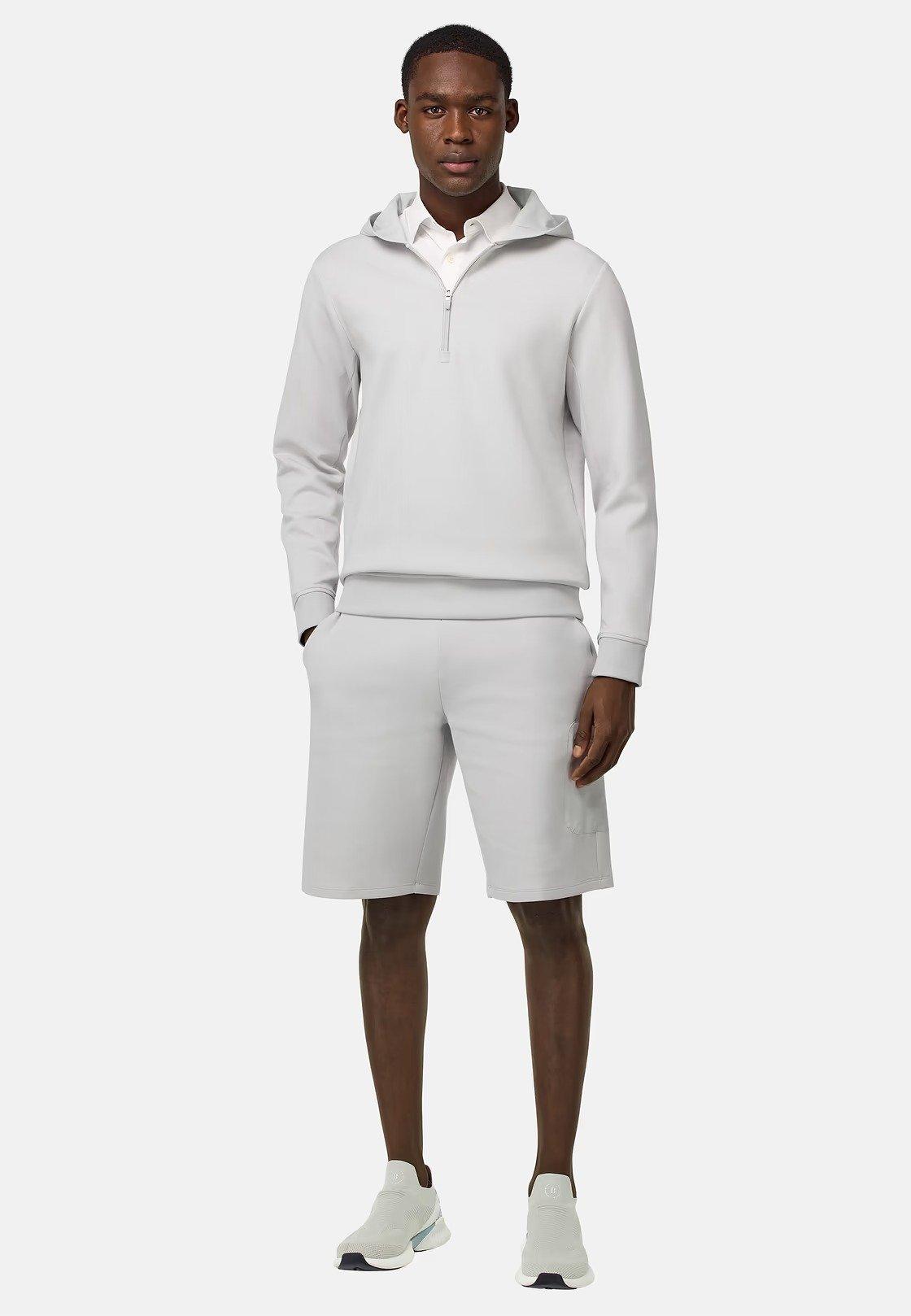 Half-Zip Scuba Hoodie White, Ice, medium