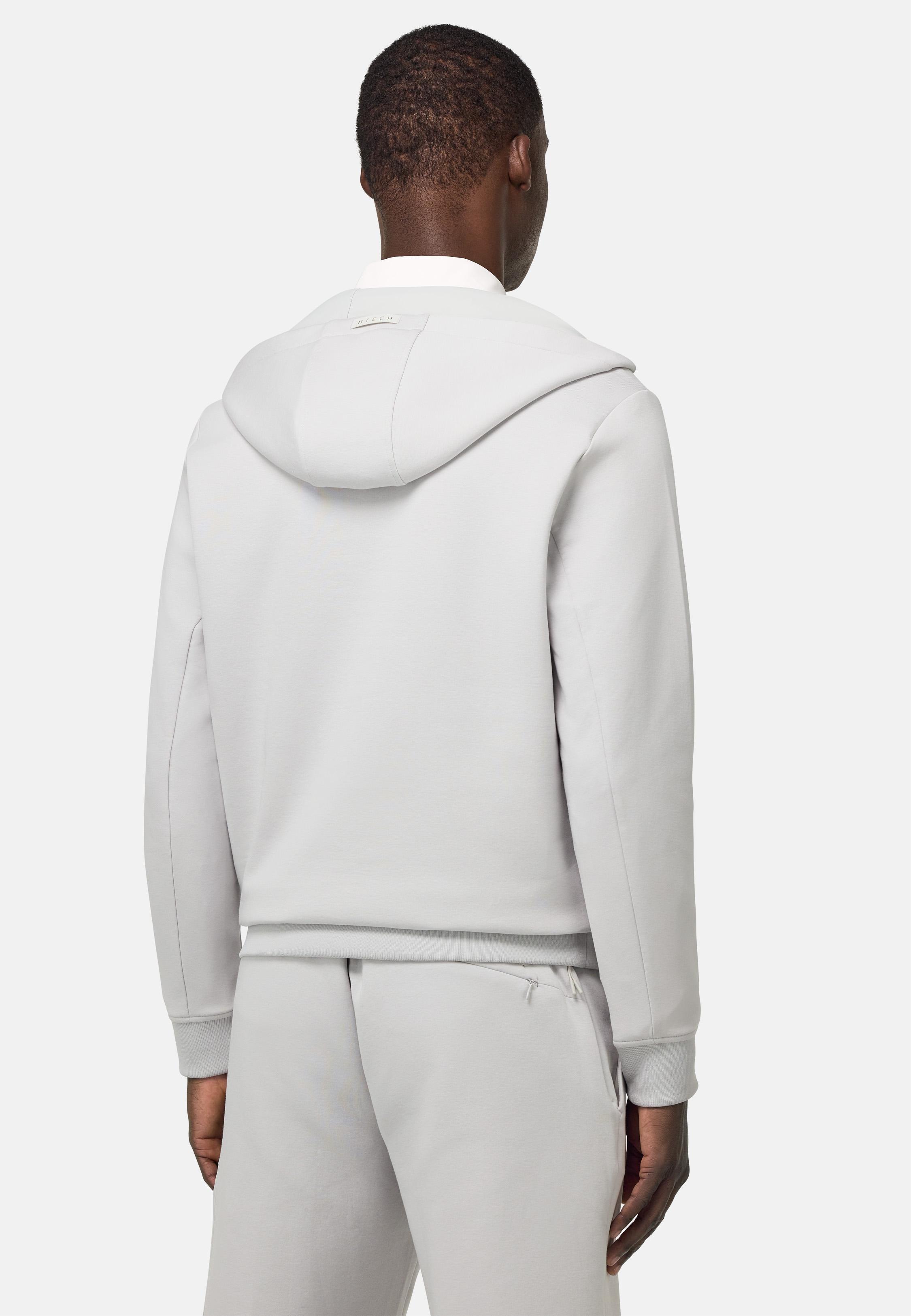 White Solid Casual Hoodie, , large image number 3