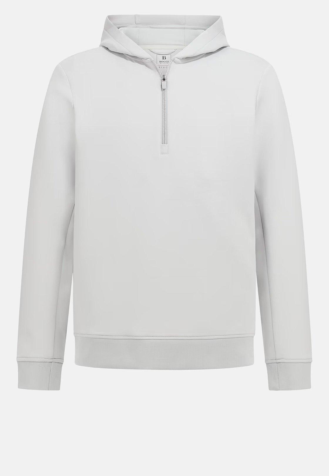 White Half-Zip Scuba Hoodie, , large image number 4