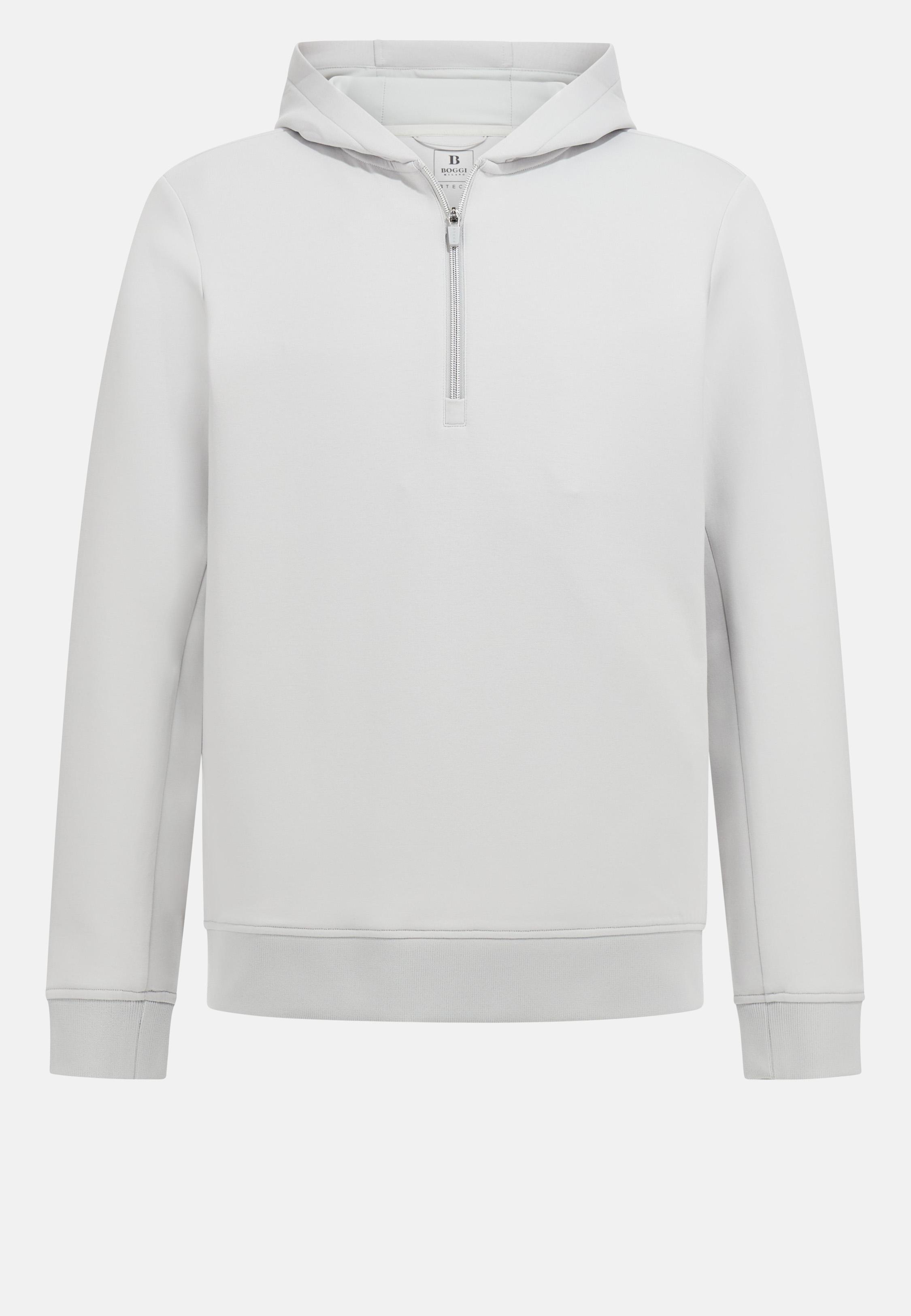 White Solid Casual Hoodie, , large image number 7