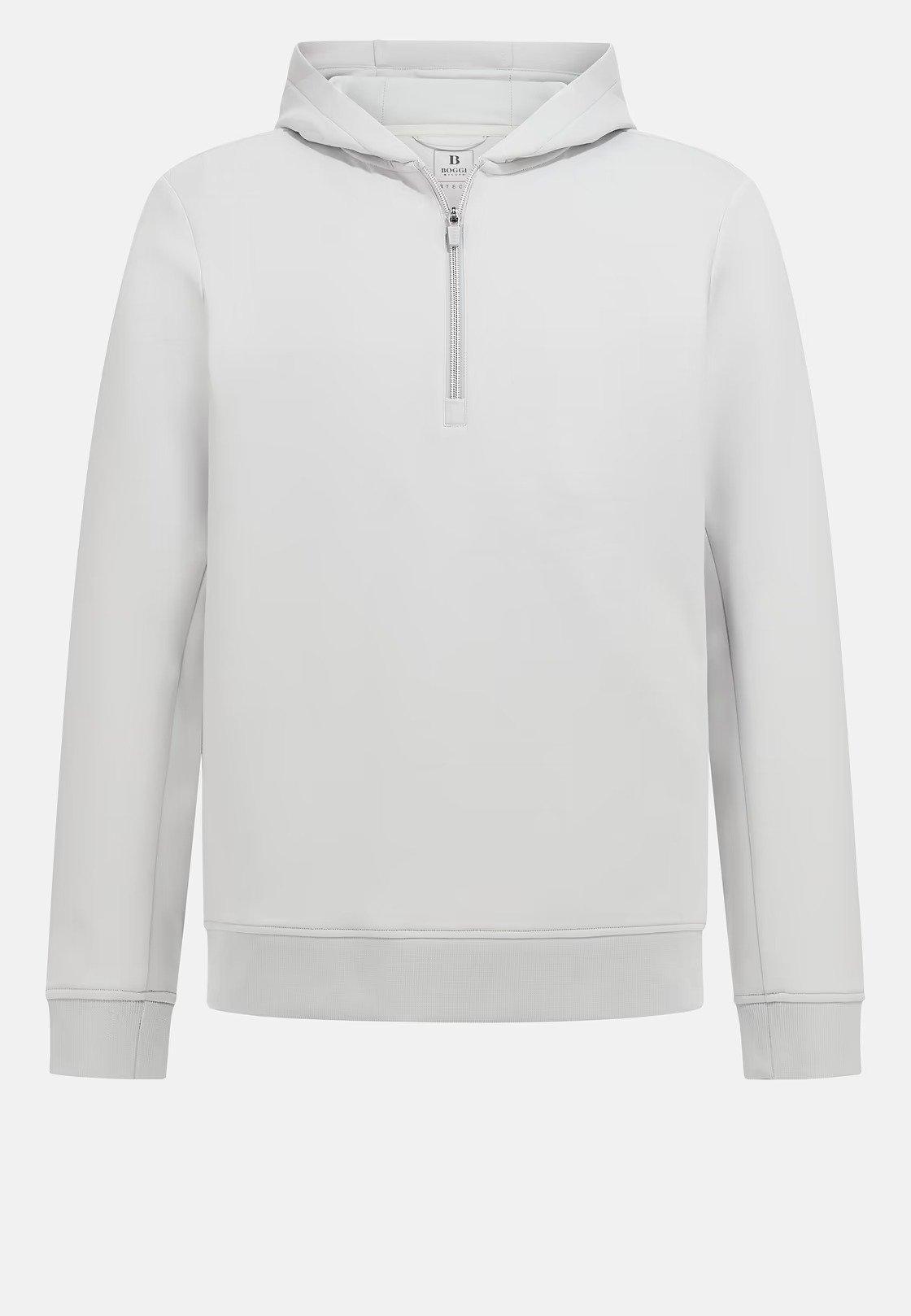 Half-Zip Scuba Hoodie White, Ice, large image number 8