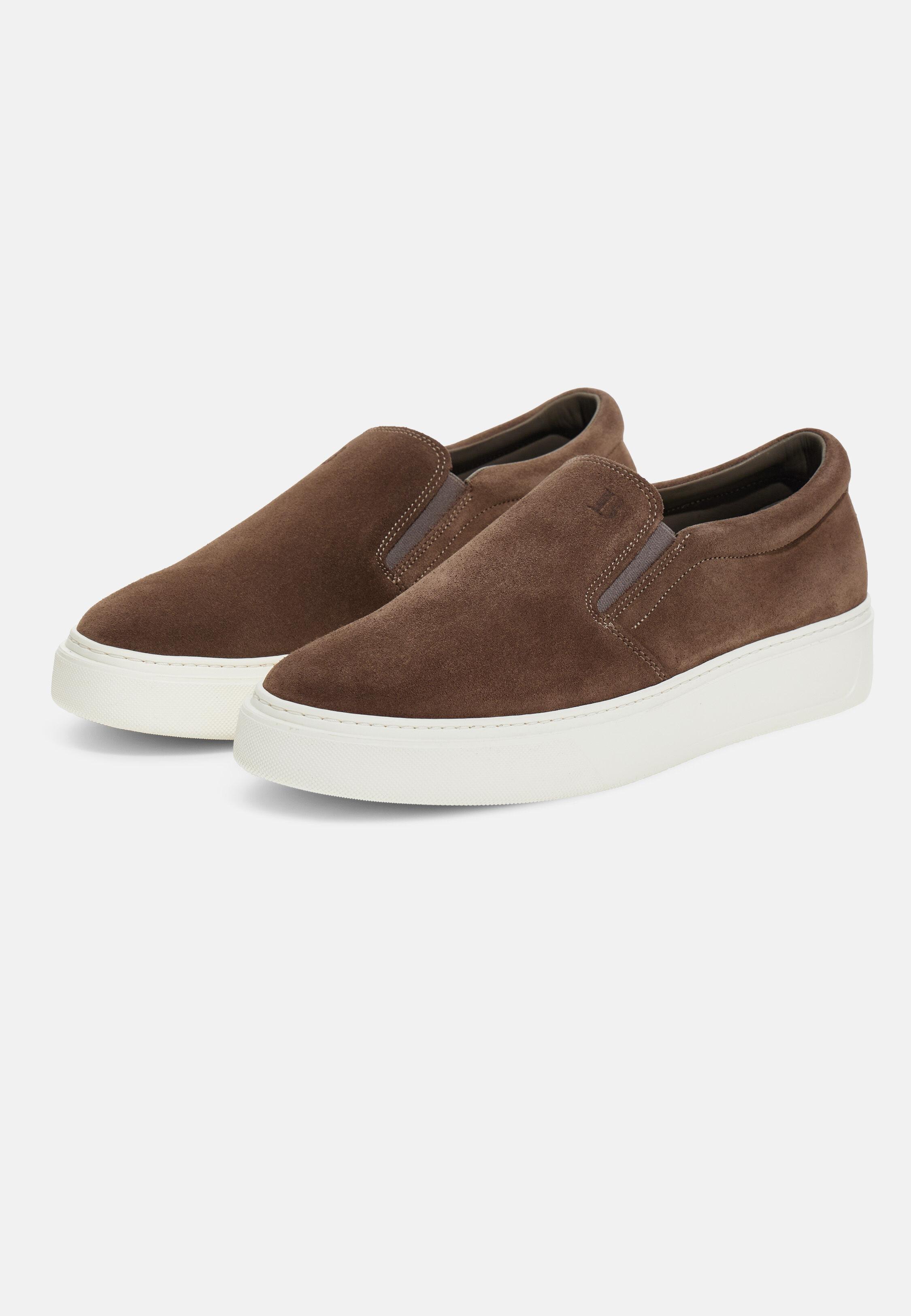Suede Slip-Ons Brown, Taupe, large image number 1