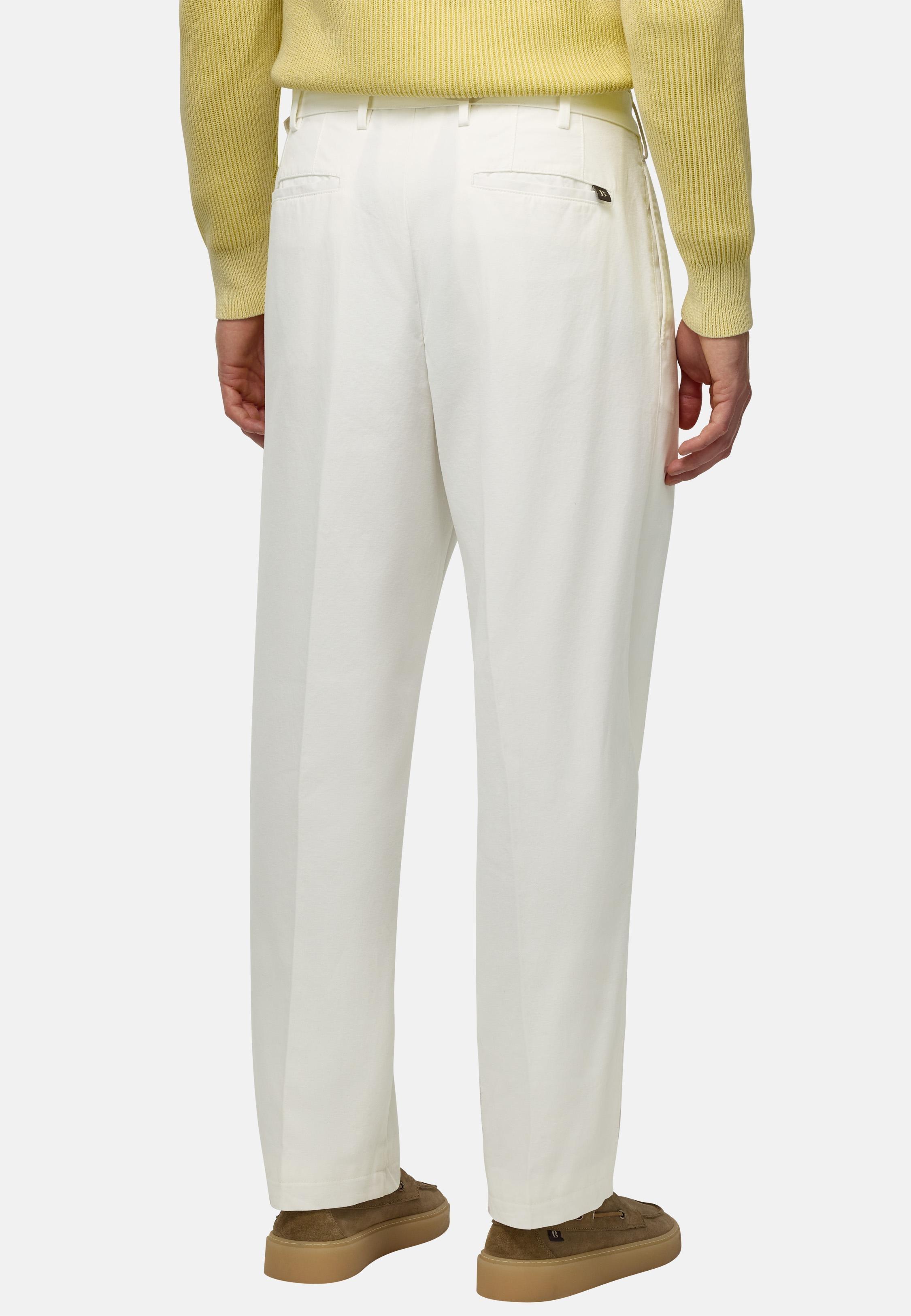 White Plain Chinos Trousers, 3901_WHIT, large image number 5