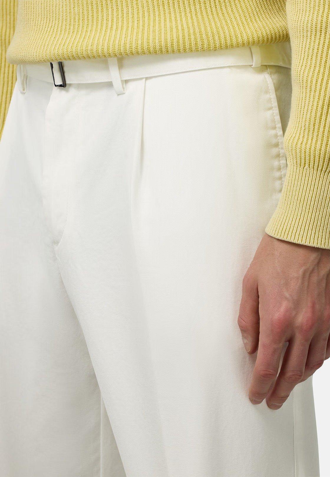 White Plain Chinos Trousers, 3901_WHIT, large image number 6