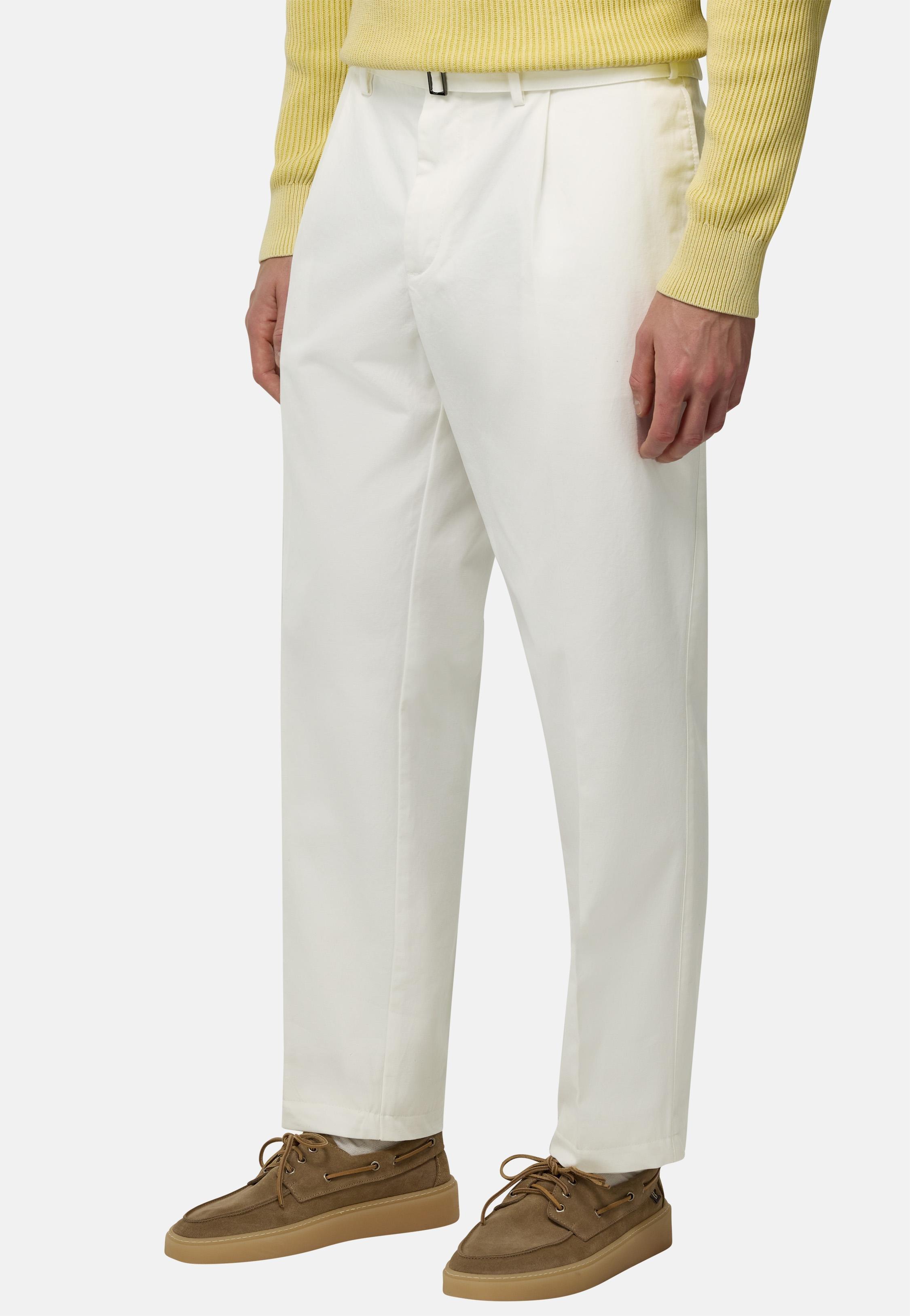 Trousers in Cotton, White, White, large image number 10