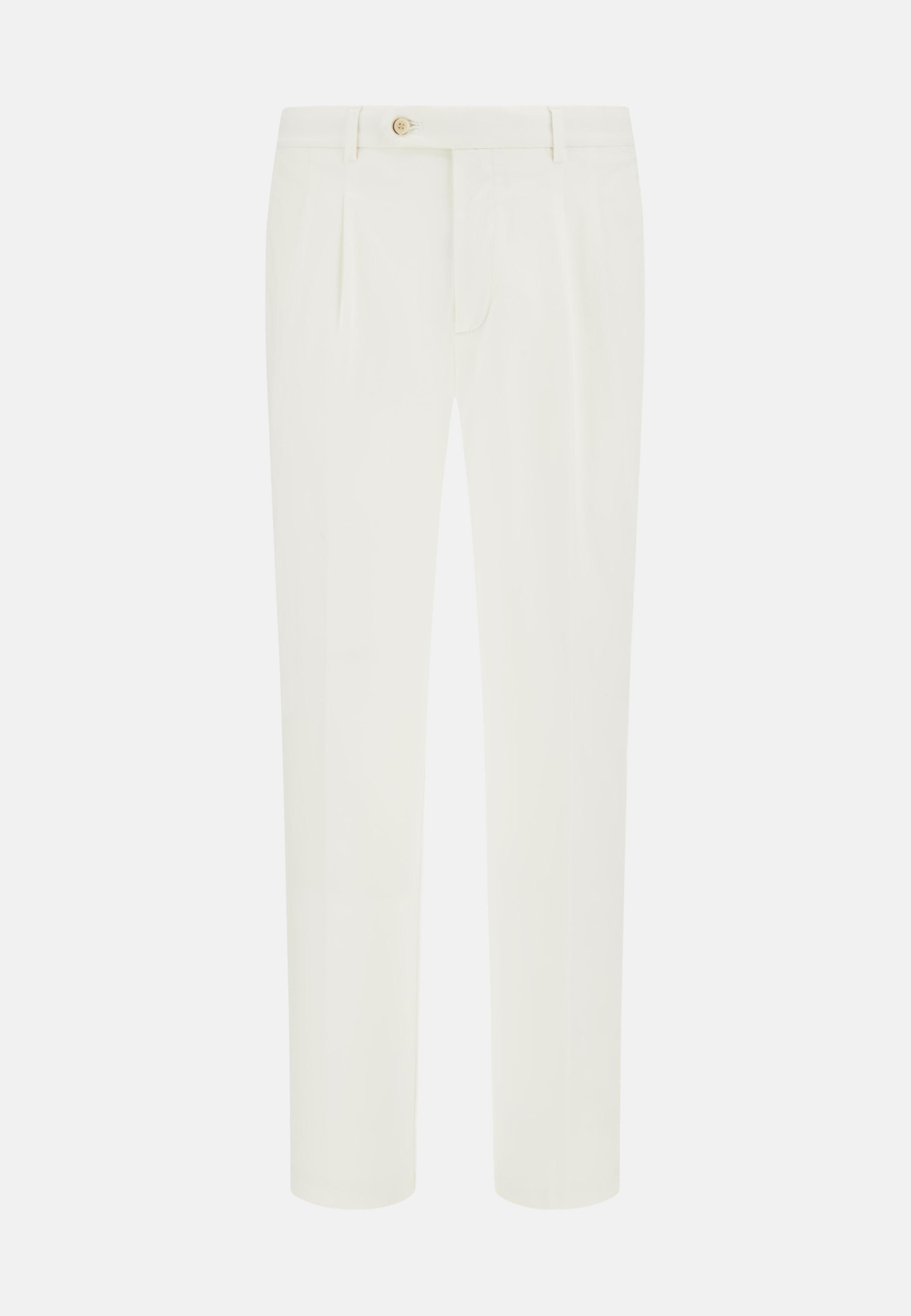 Stretch Cotton/Tencel Trousers White, , large image number 0