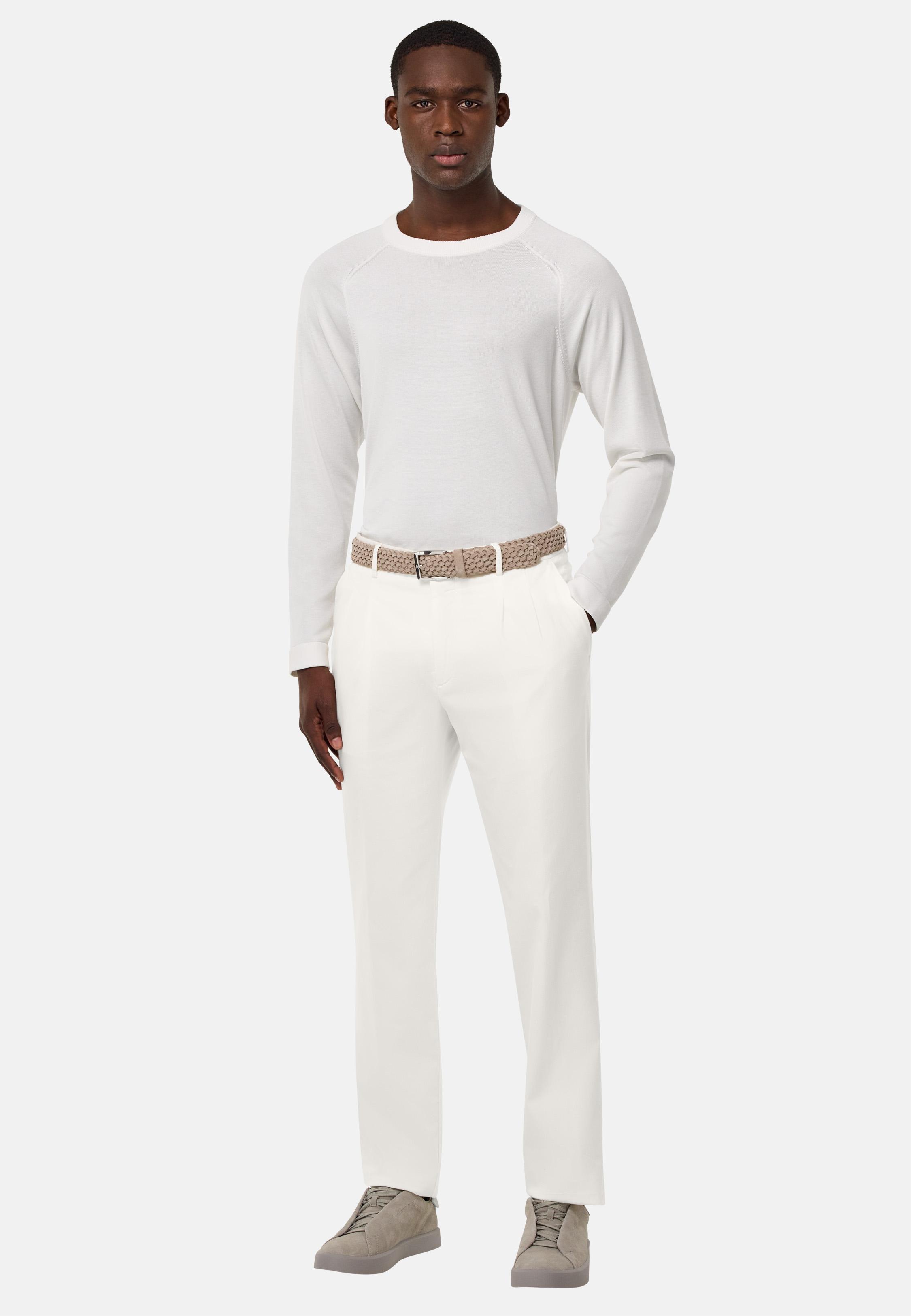 Stretch Cotton/Tencel Trousers White, , large image number 2