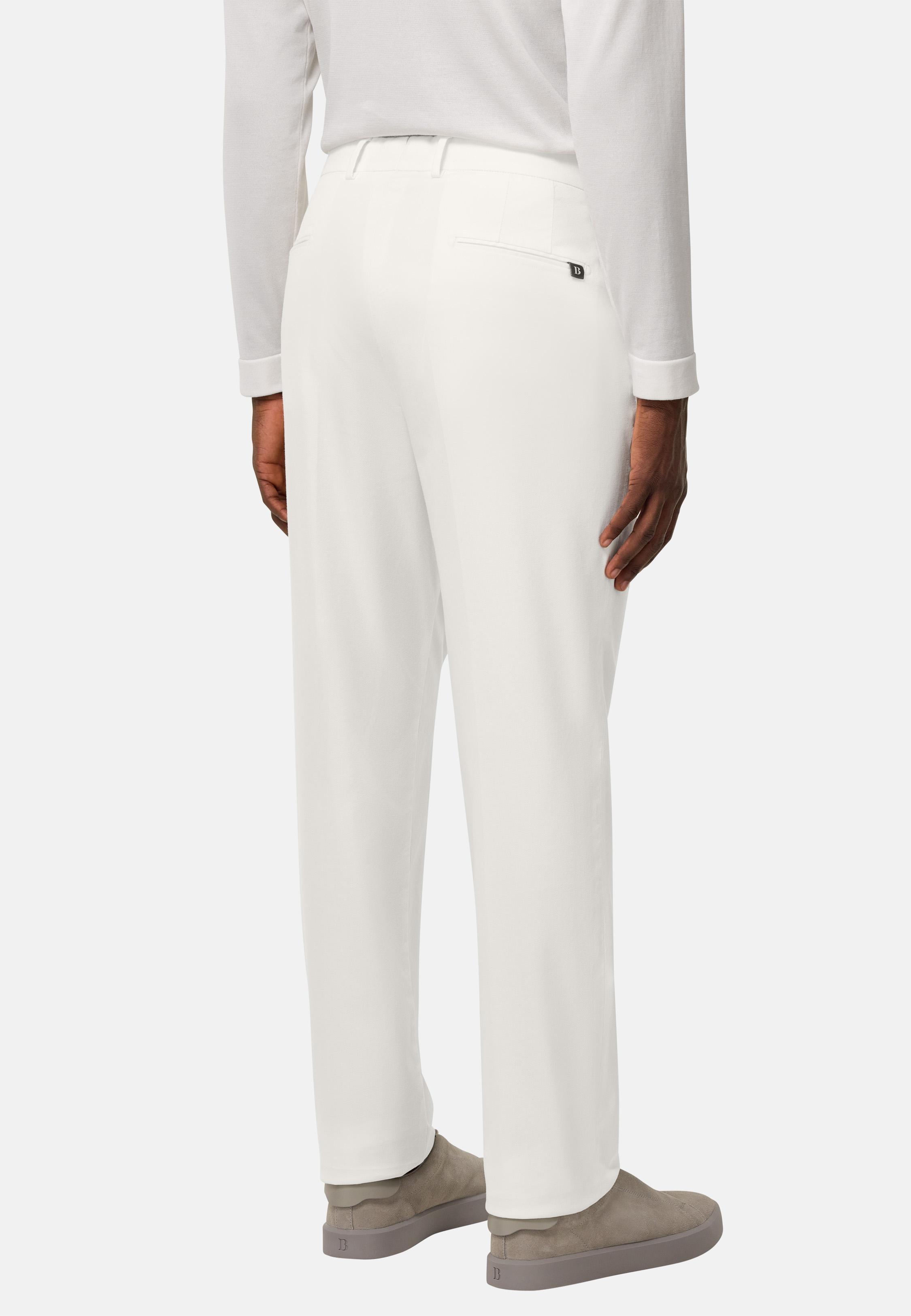 Stretch Cotton/Tencel Trousers White, , large image number 3