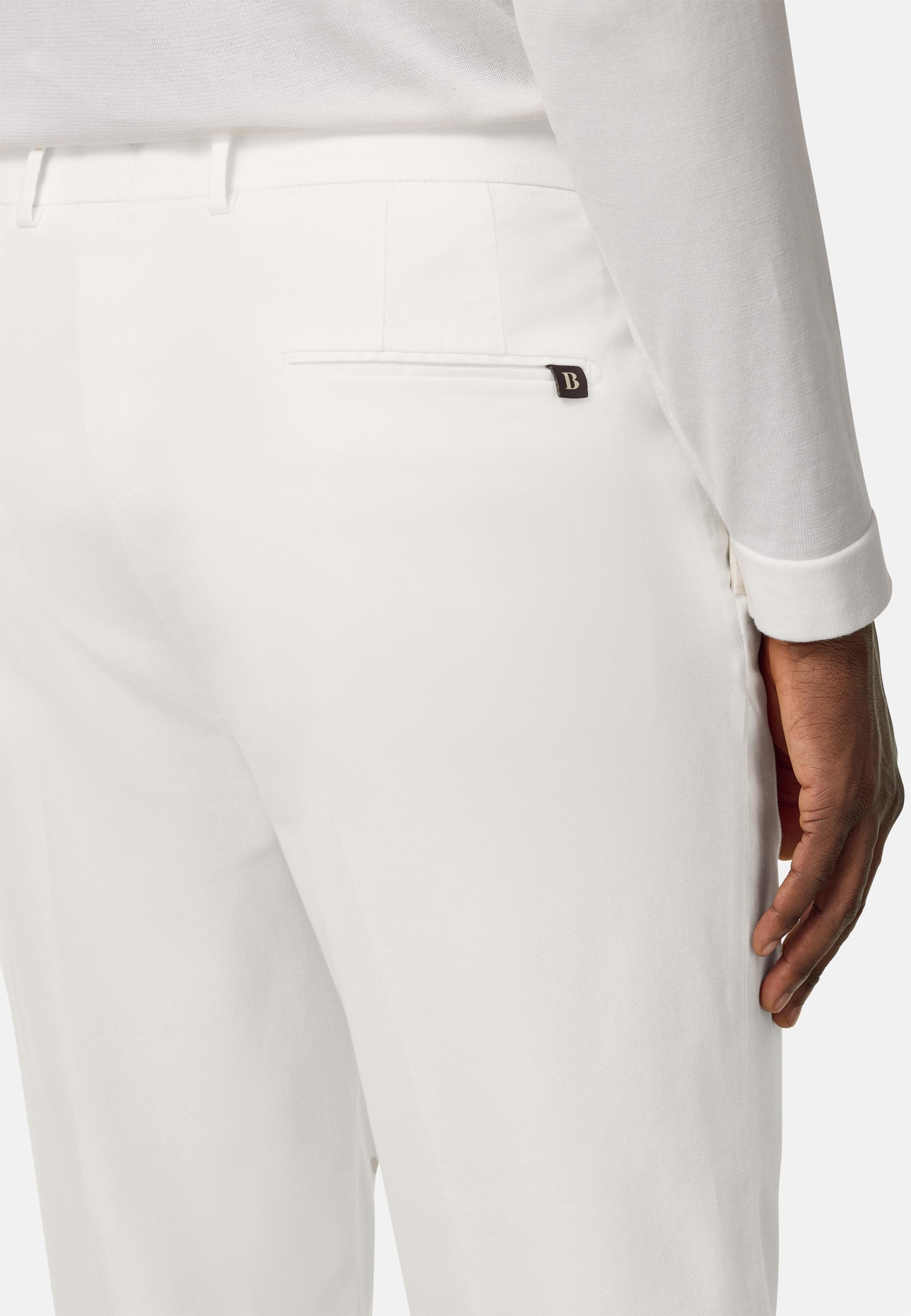 Stretch Cotton/Tencel Trousers White, , large image number 4