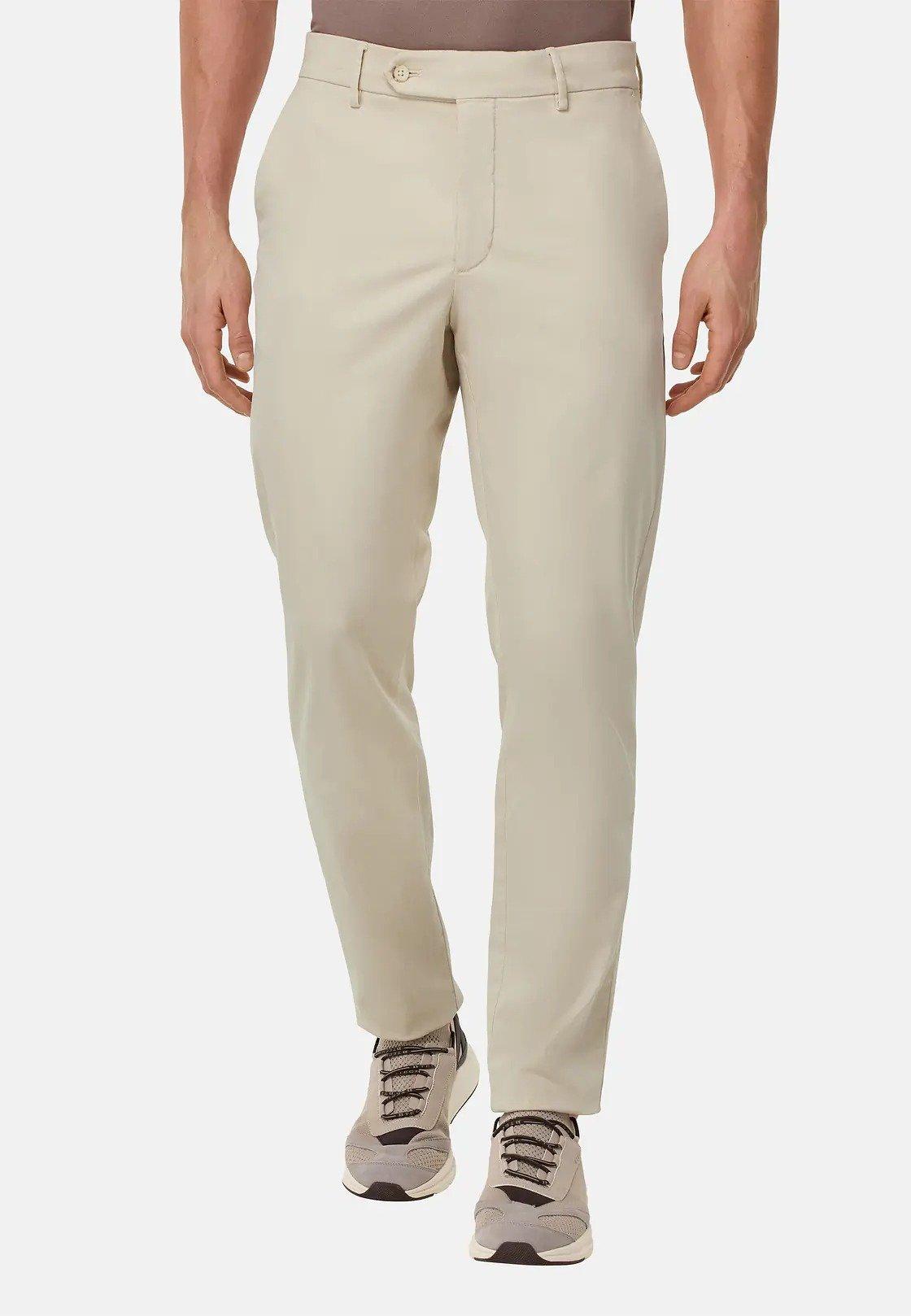 Stretch Cotton Trousers Beige, , large image number 0