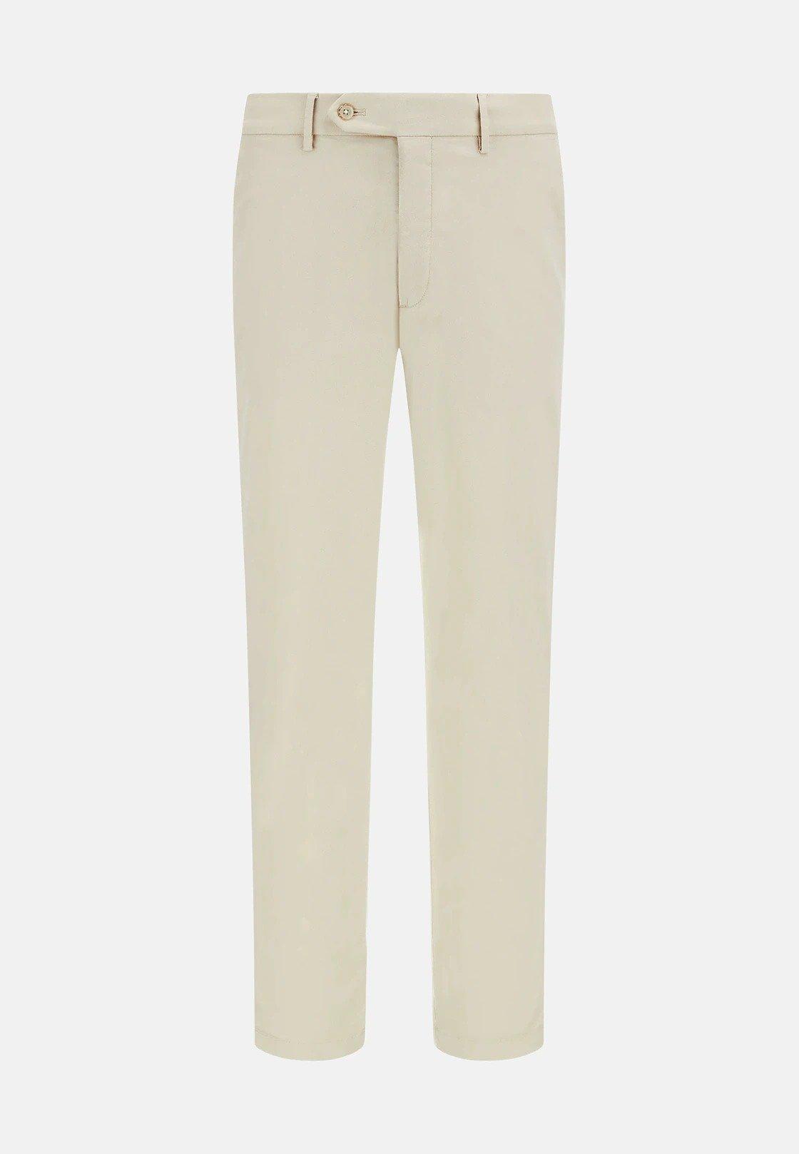 Stretch Cotton Trousers Beige, , large image number 4