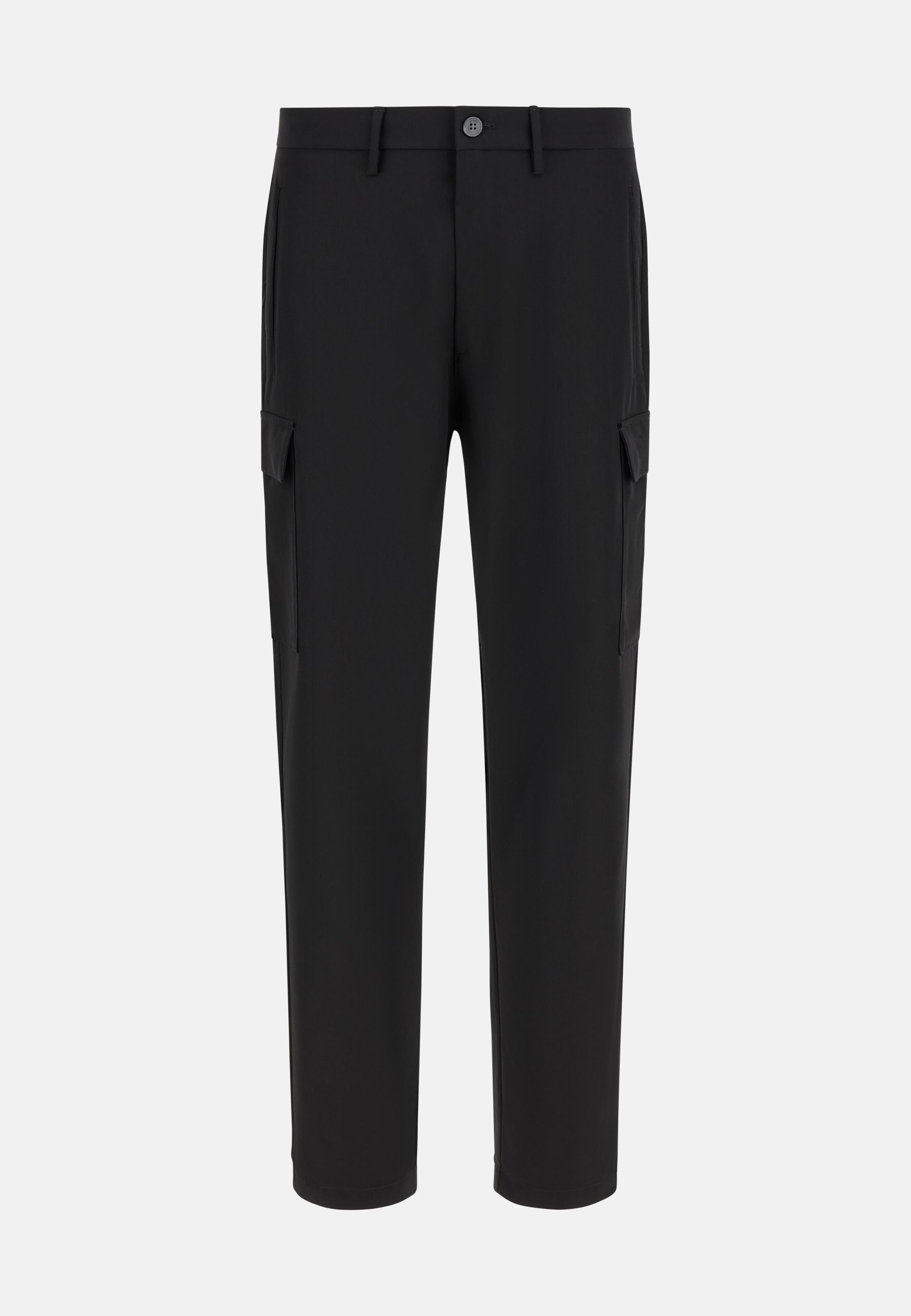 Trousers In Pure Travel Wool Black, Black, large image number 7