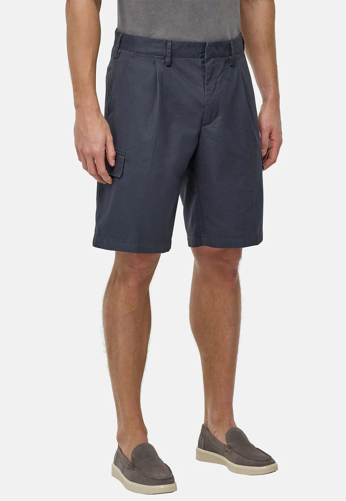 Black Cotton Bermuda Shorts, , large image number 0