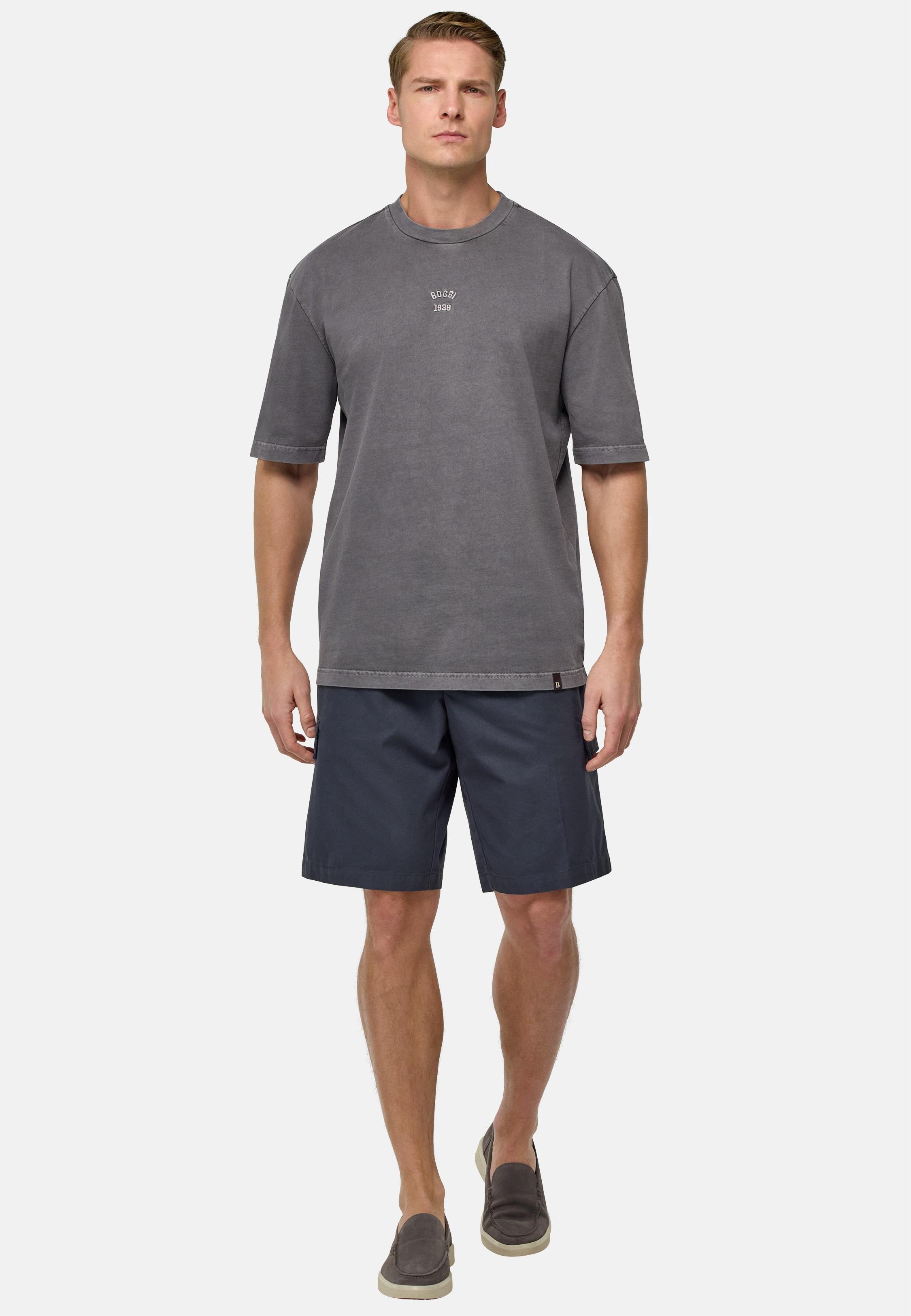 Cotton Bermuda Shorts Black, Charcoal, large image number 3