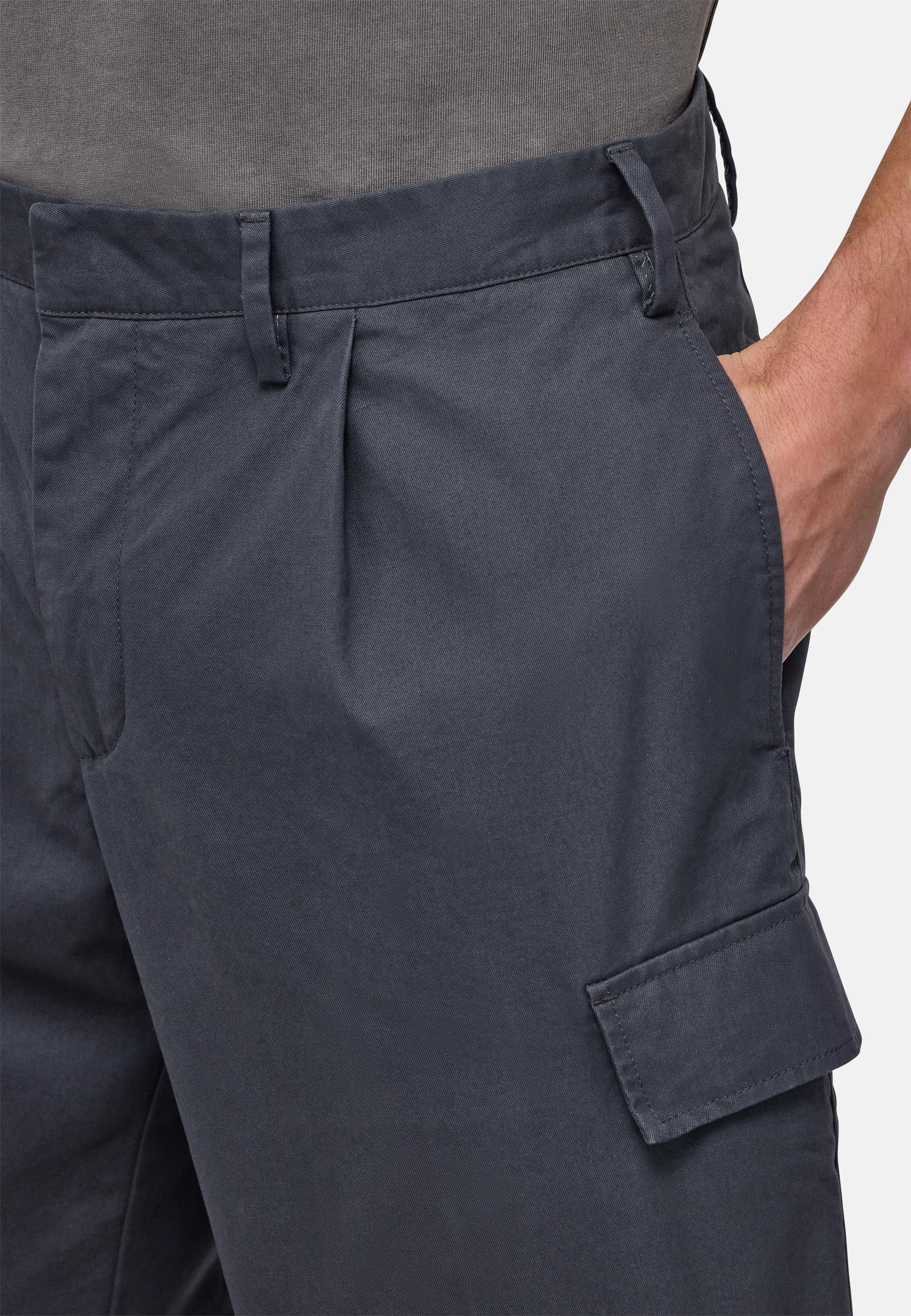 Cotton Bermuda Shorts Black, Charcoal, large image number 7