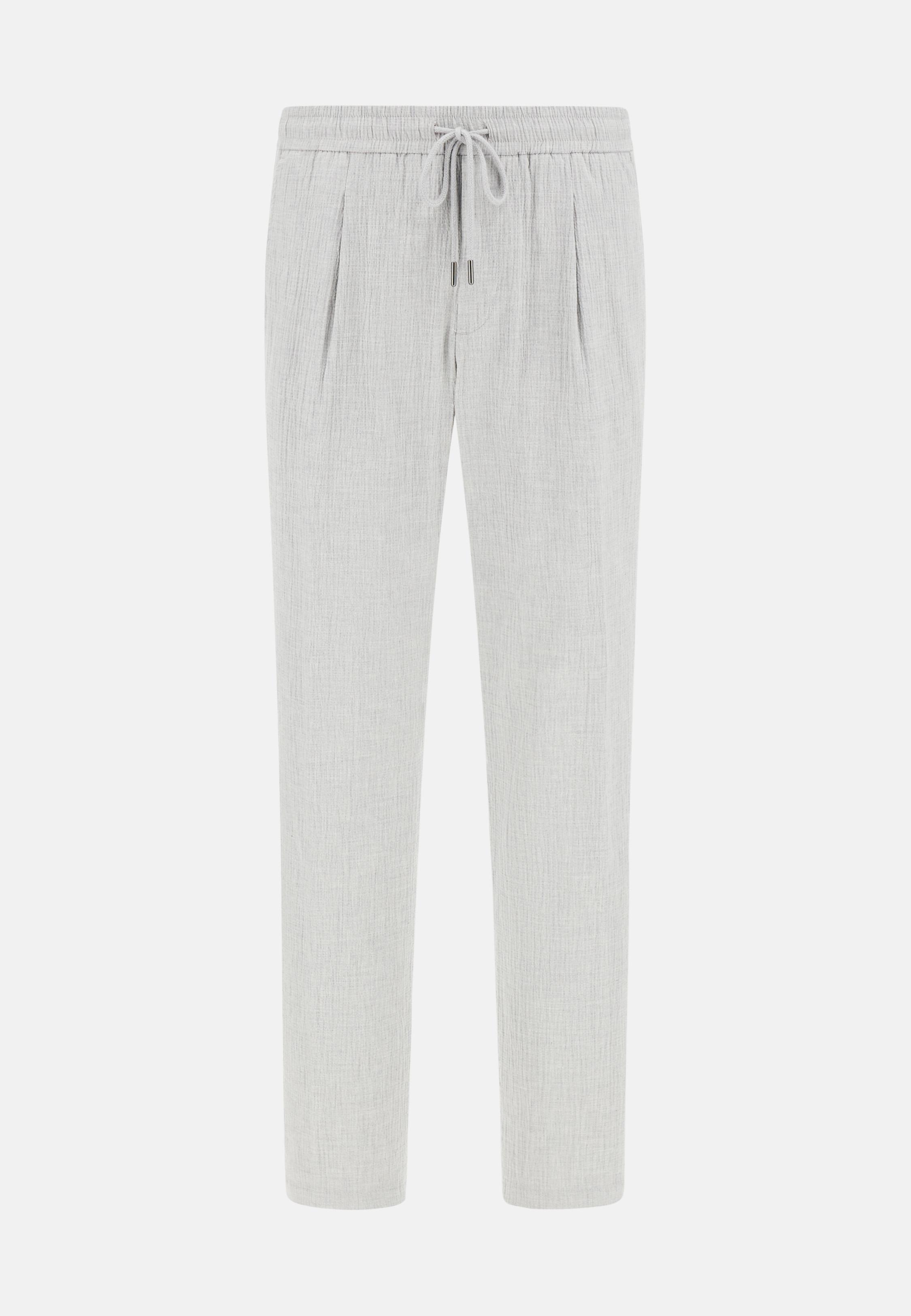 City Trousers In Stretch Seersucker Grey, , large image number 0