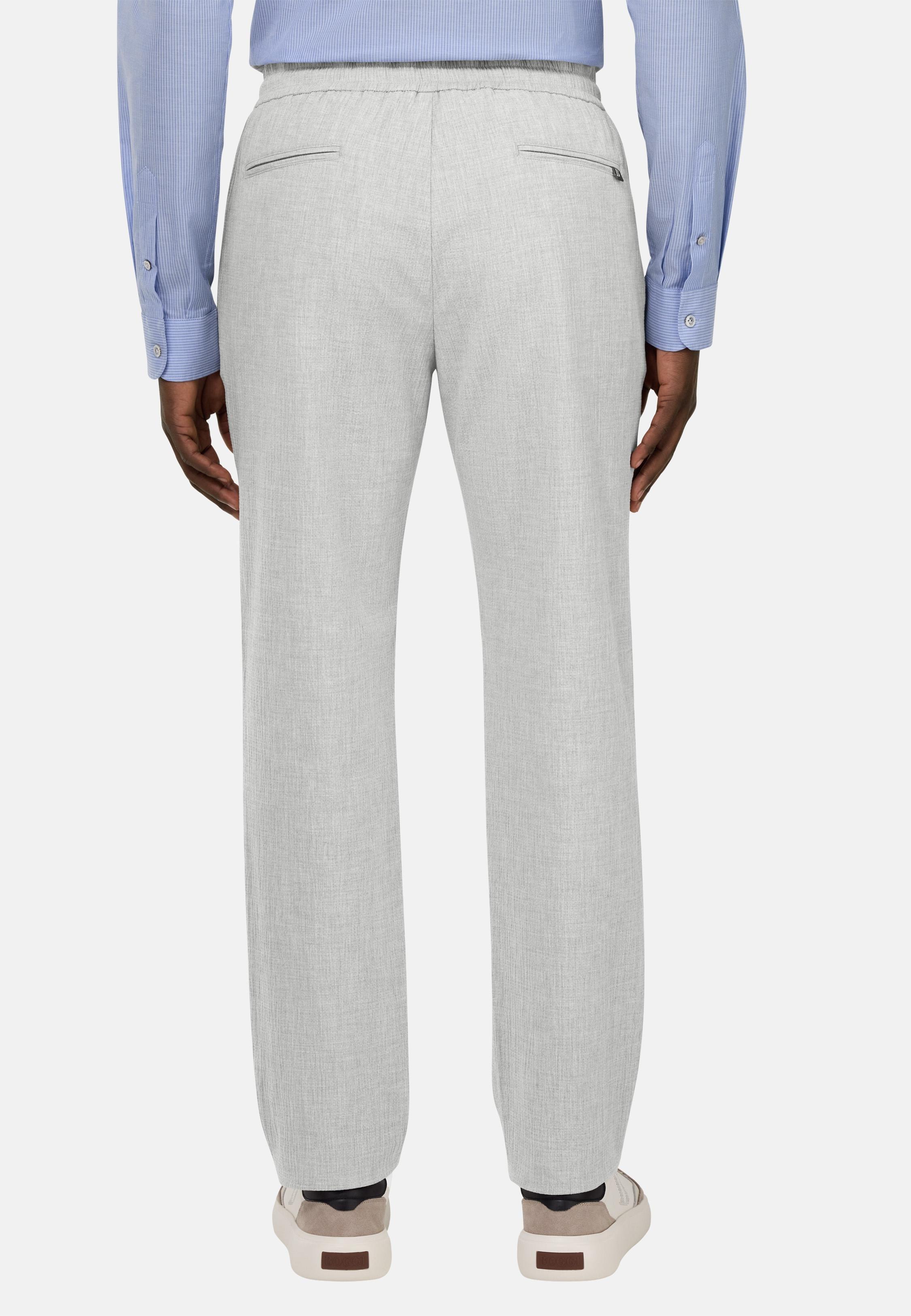 City Trousers In Stretch Seersucker Grey, , large image number 3