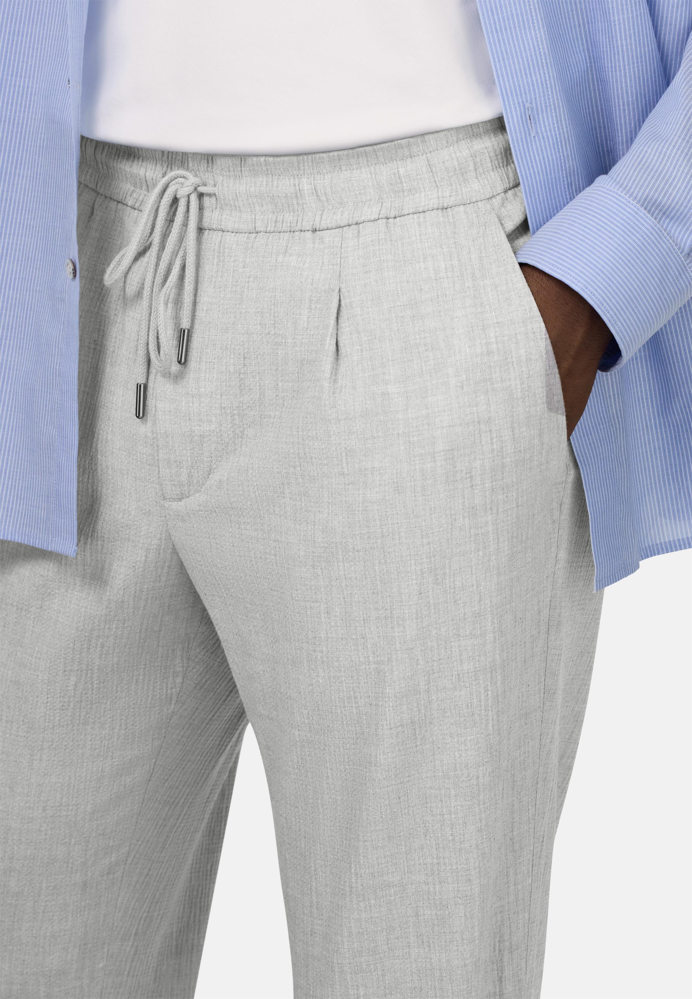 City Trousers In Stretch Seersucker Grey, , large image number 4