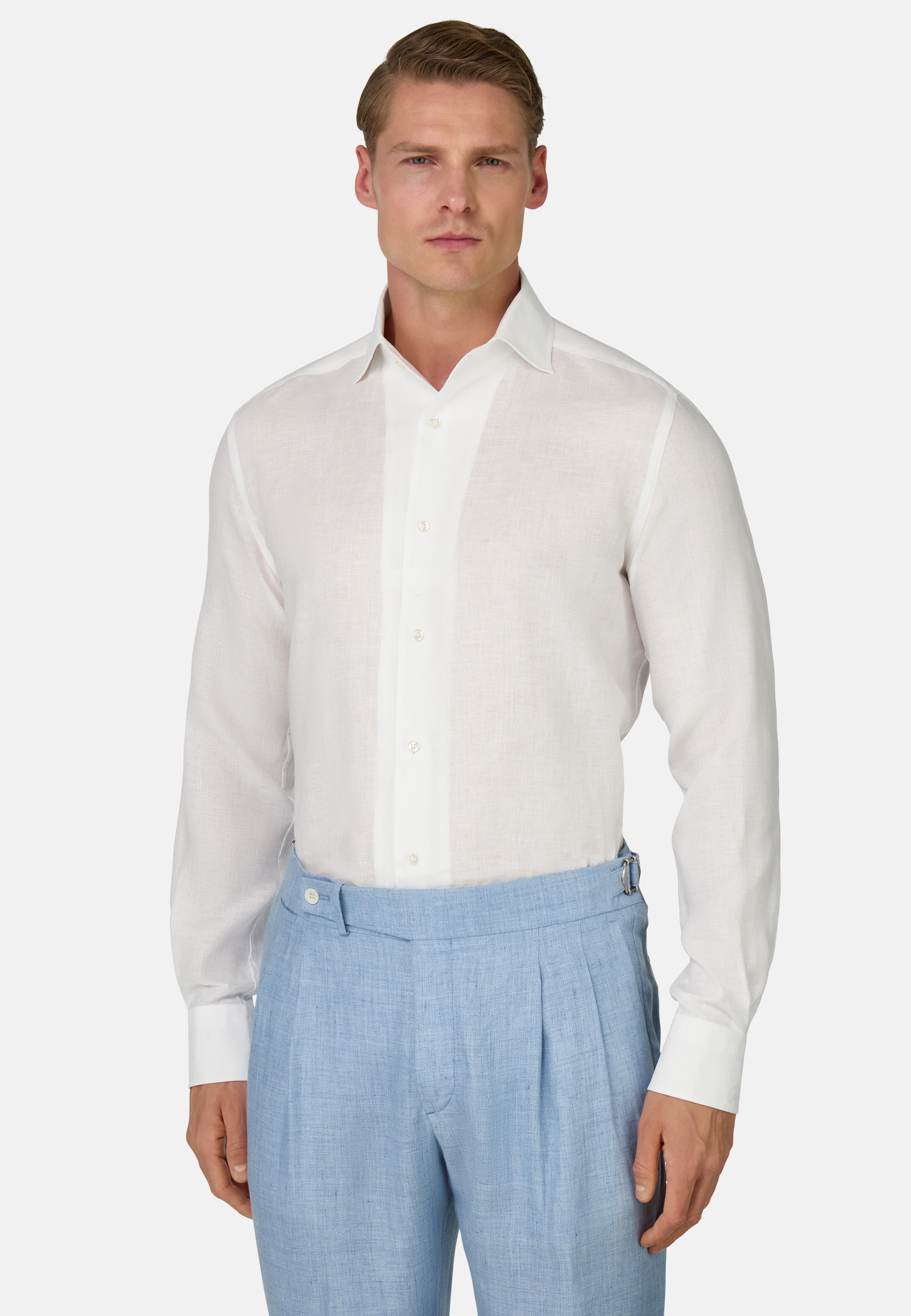 Regular Fit Linen Shirt White, , large image number 0
