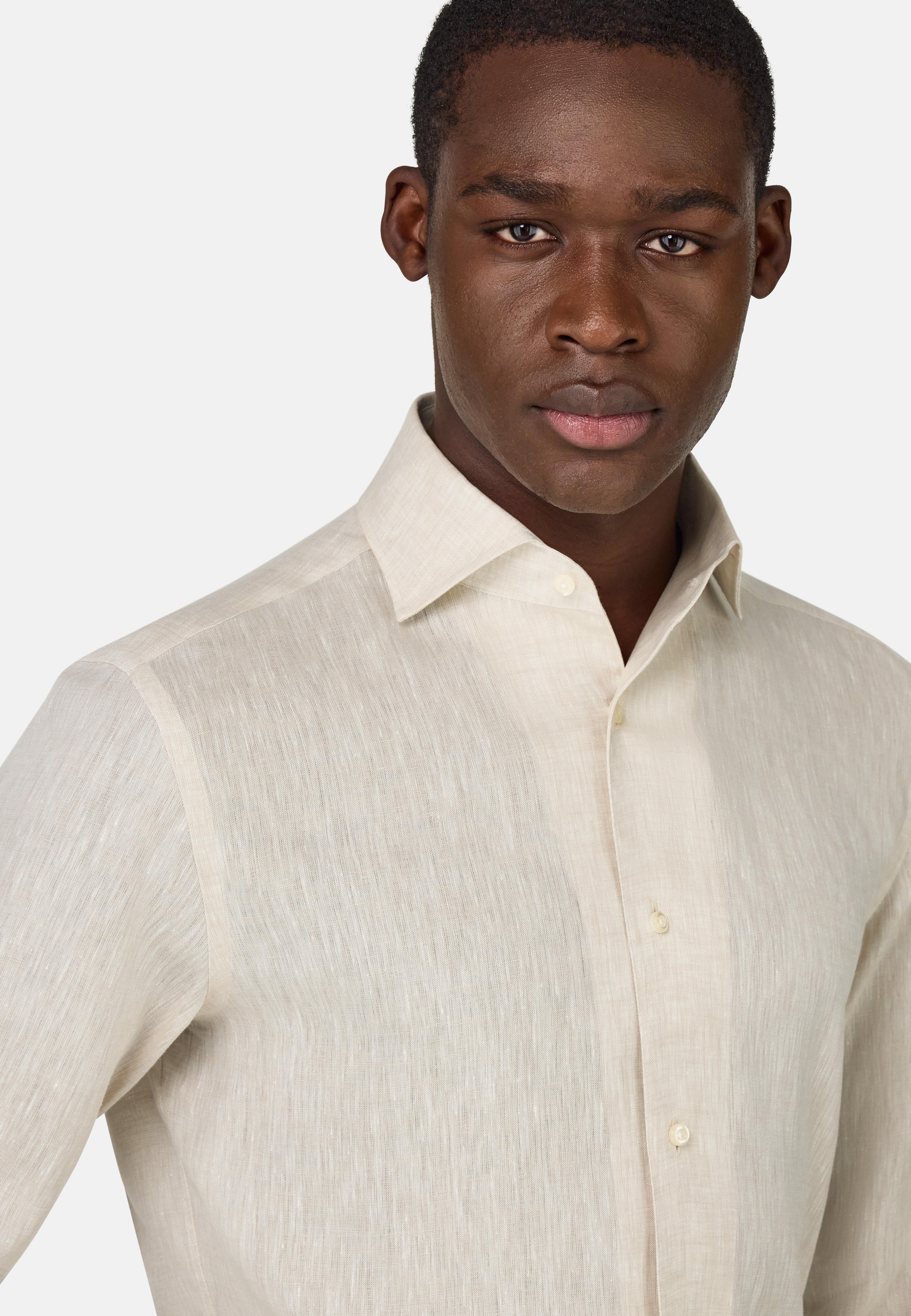Regular Fit Linen Shirt Beige, Sand, medium