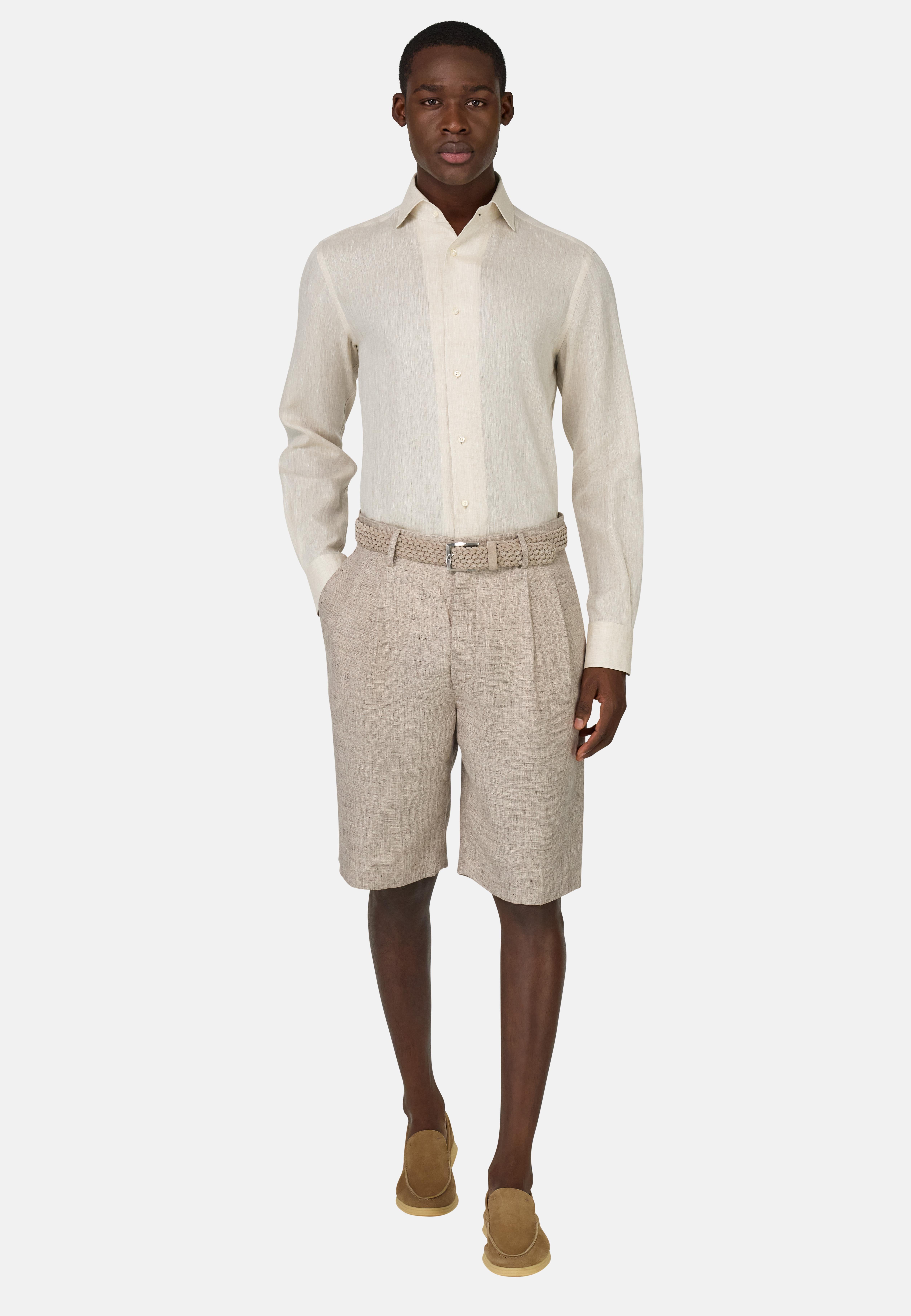 Regular Fit Linen Shirt Beige, , large image number 3