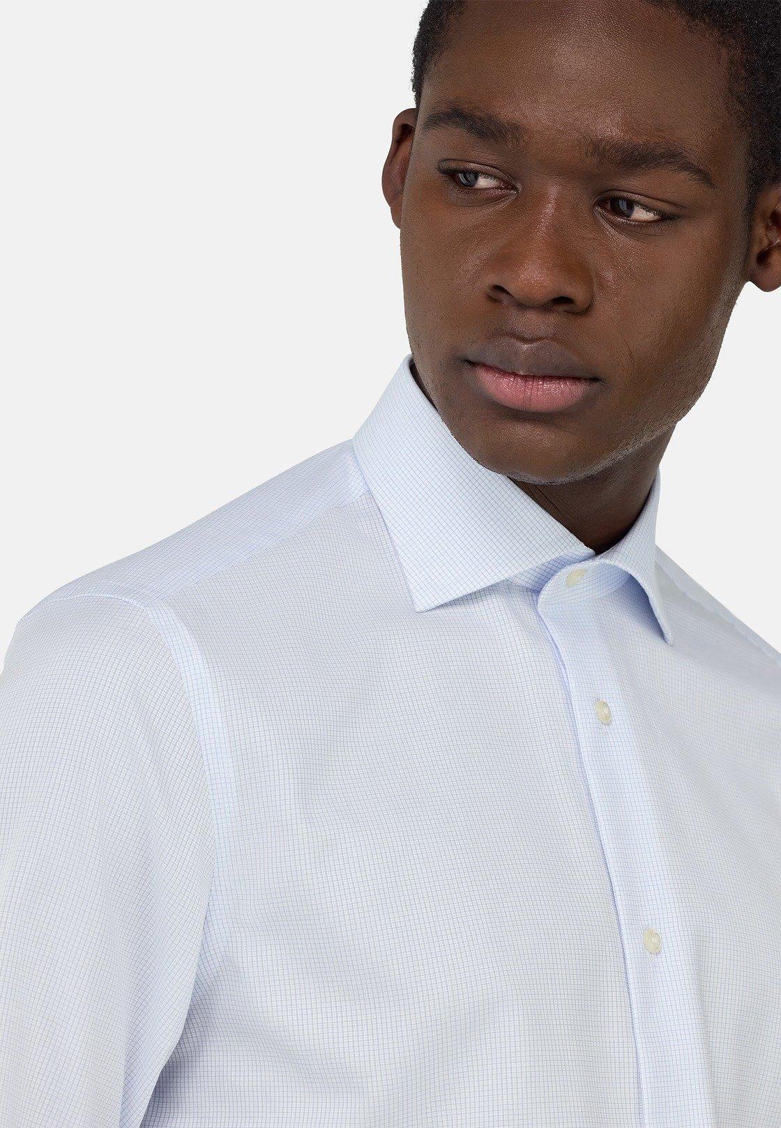 Slim Fit Checked Cotton Shirt Blue, , large image number 2