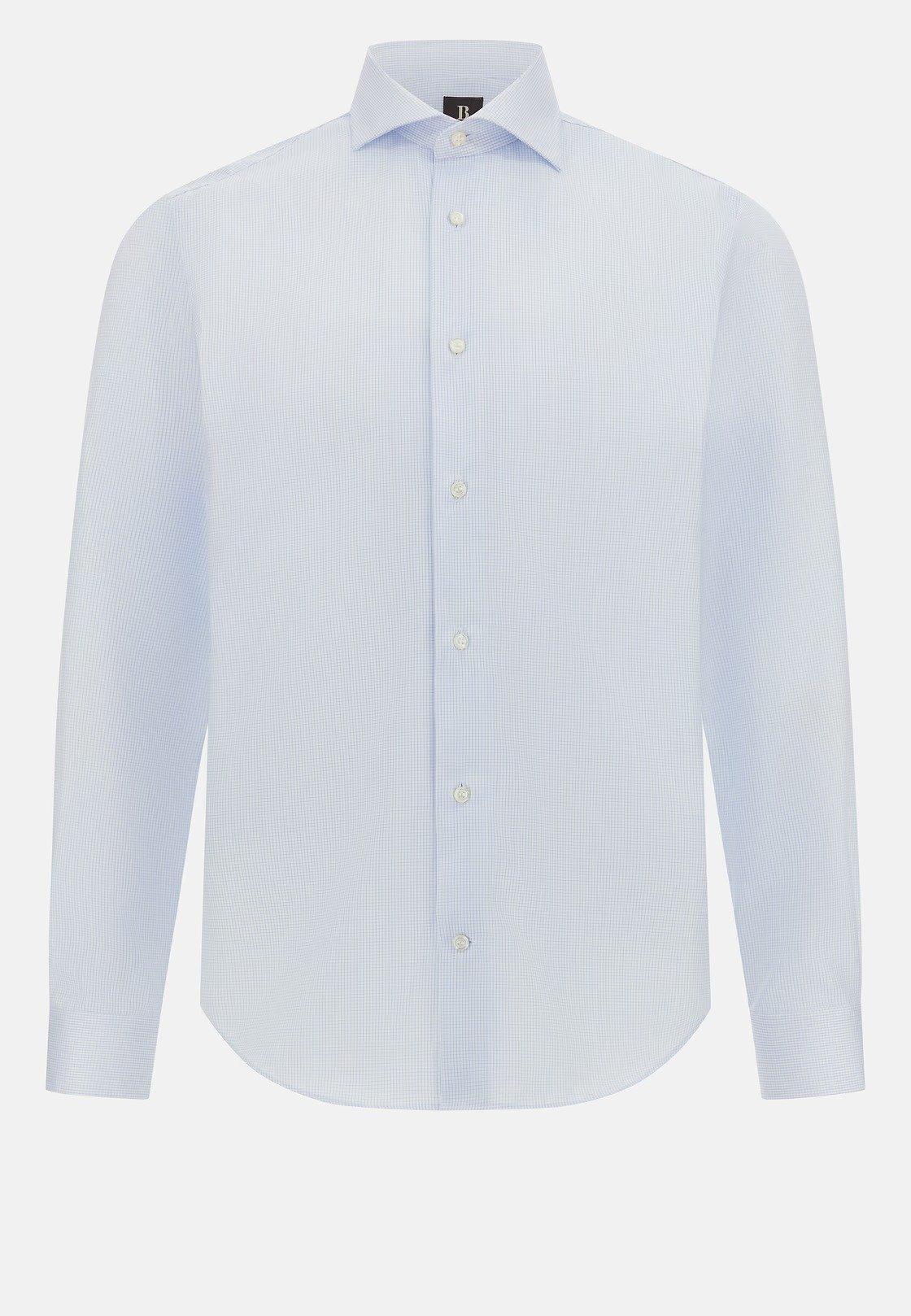 Slim Fit Checked Cotton Shirt Blue, , large image number 10