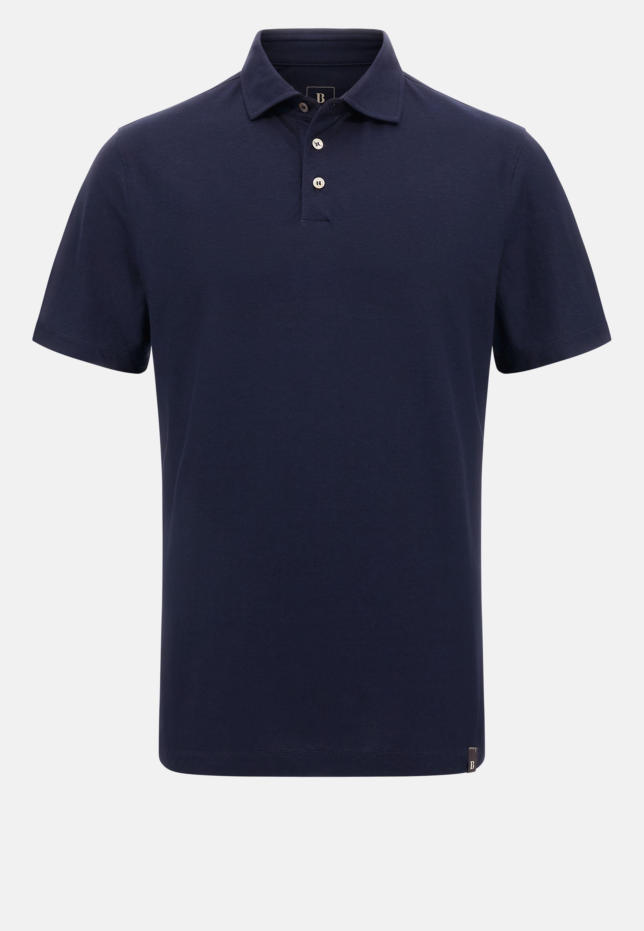 تيشيرت بولو جيرسيه كريب قطن، كحلي, Navy blue, large image number 7