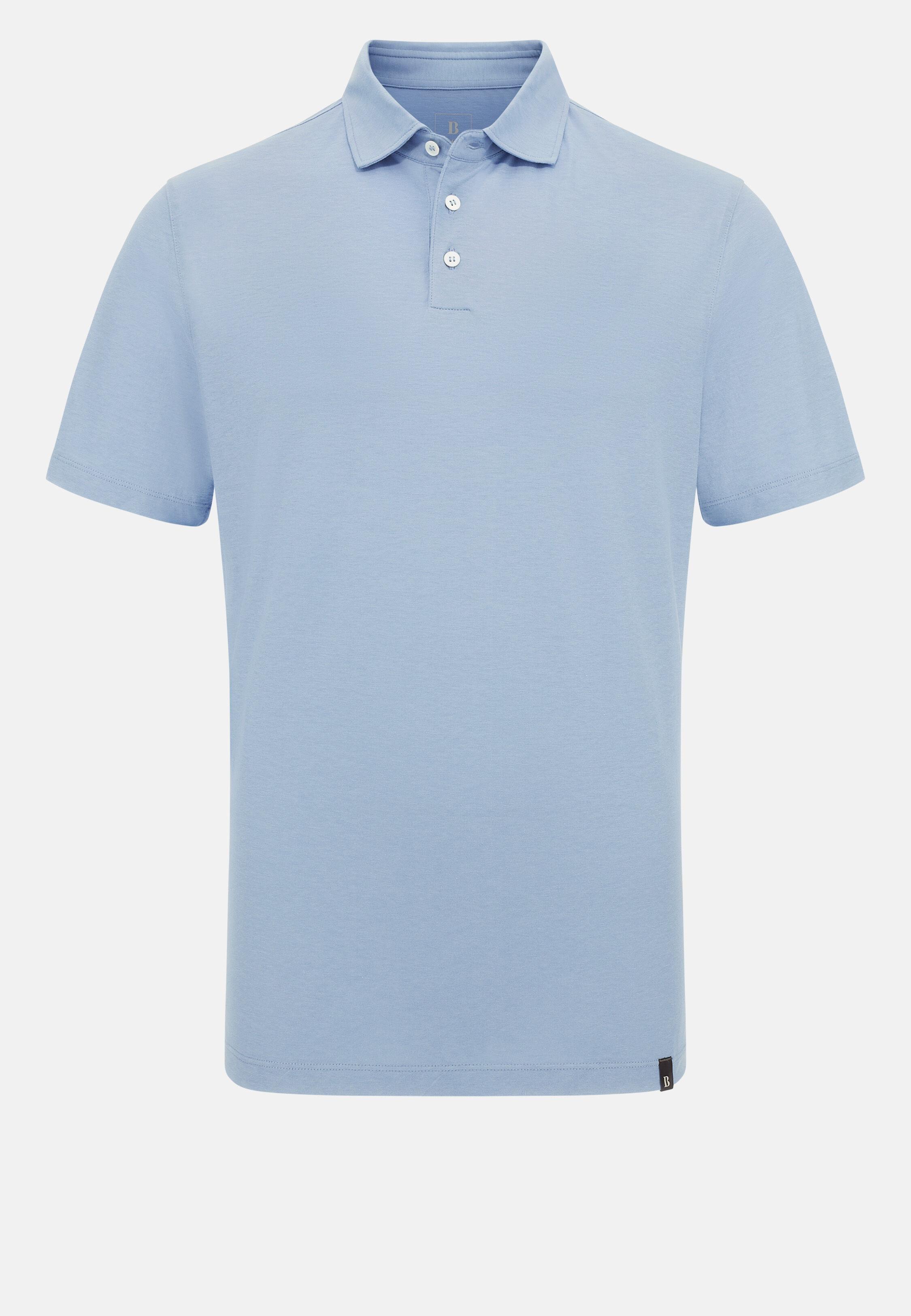 تيشيرت بولو جيرسيه كريب قطن، أزرق, Indigo, large image number 7