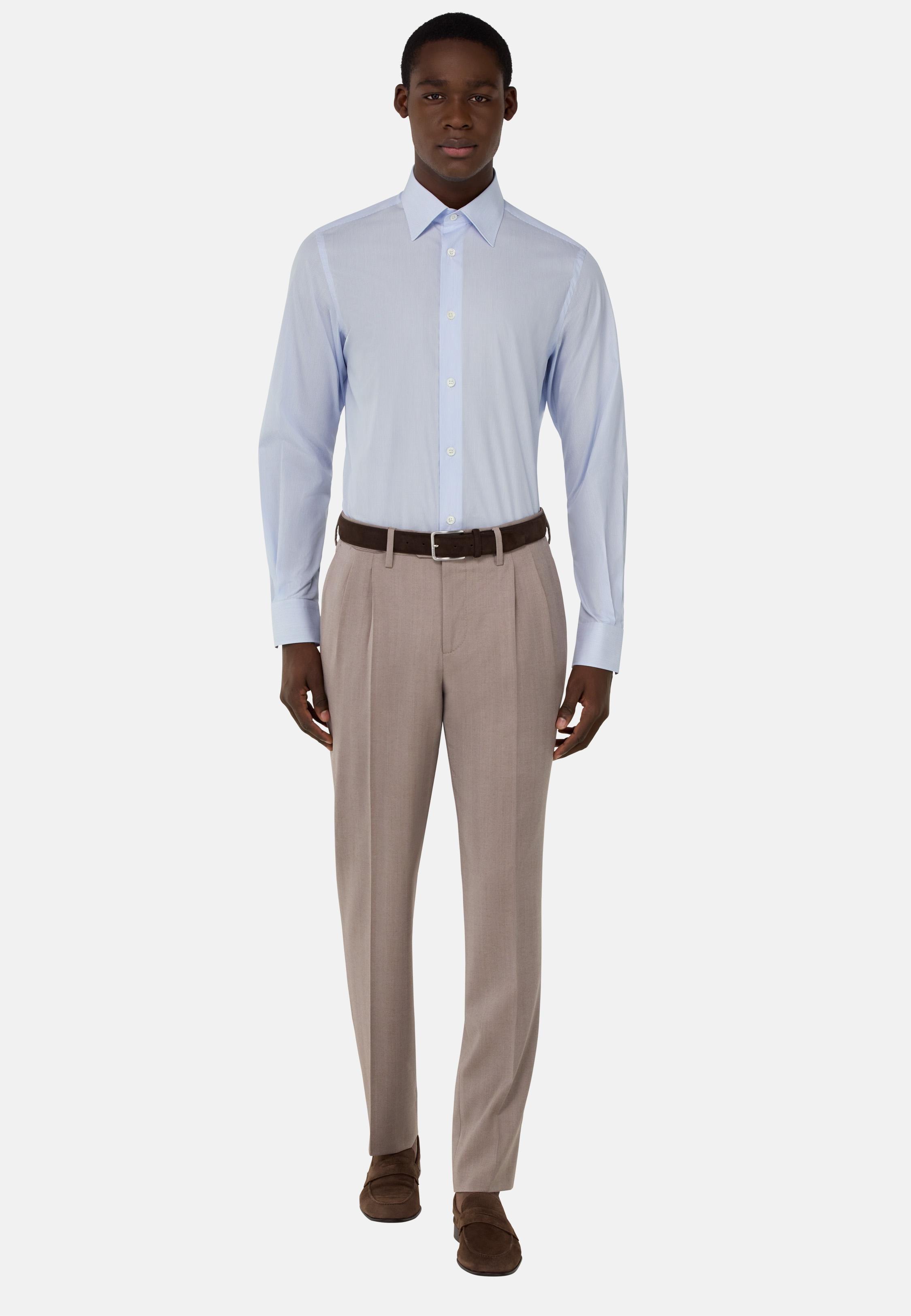 Regular Fit Striped Cotton Shirt Blue, Light Blue, medium