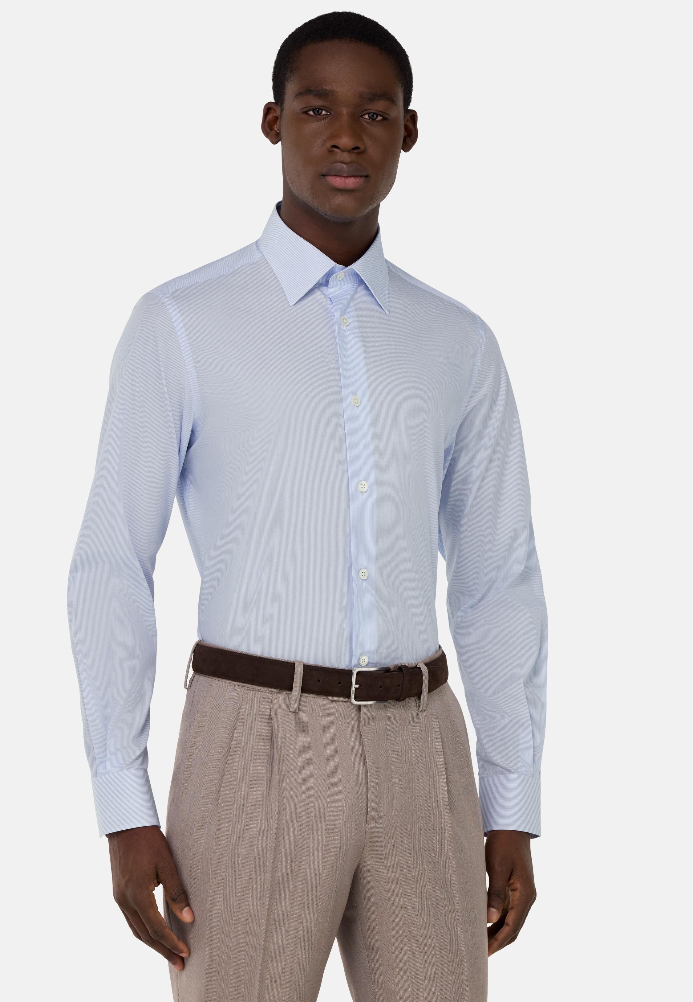 Regular Fit Striped Cotton Shirt Blue, Light Blue, medium